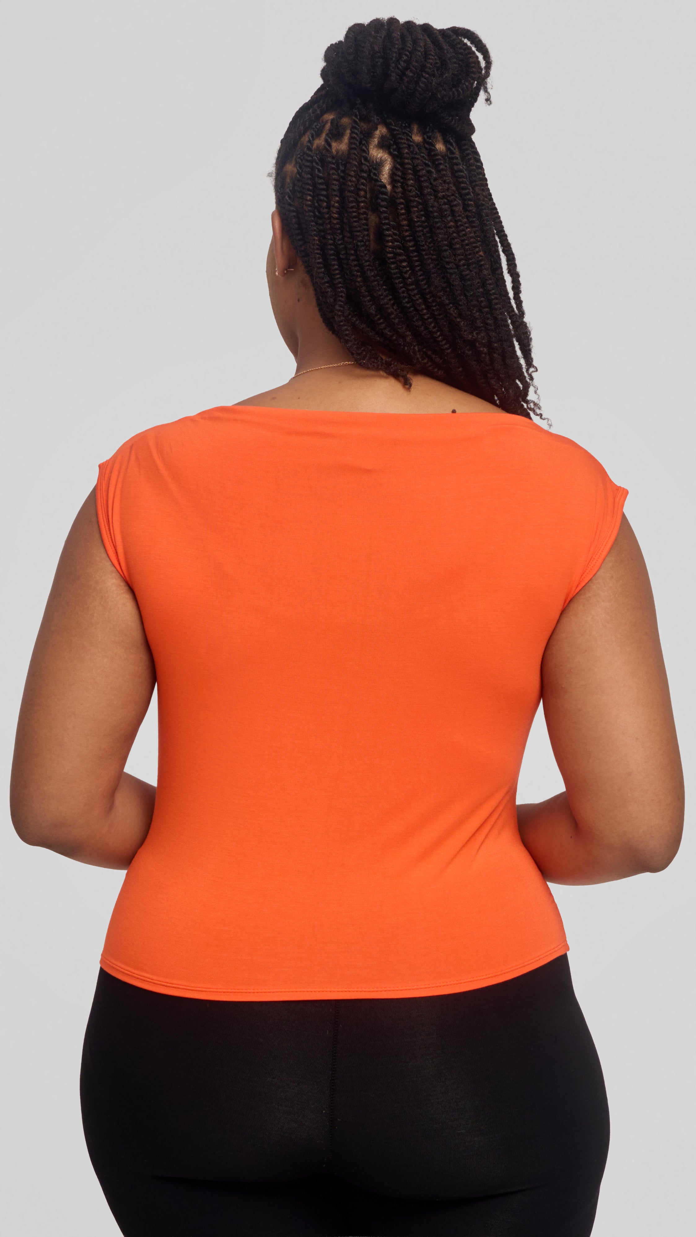 Vivo Side Pleat Top in Jersey - Orange