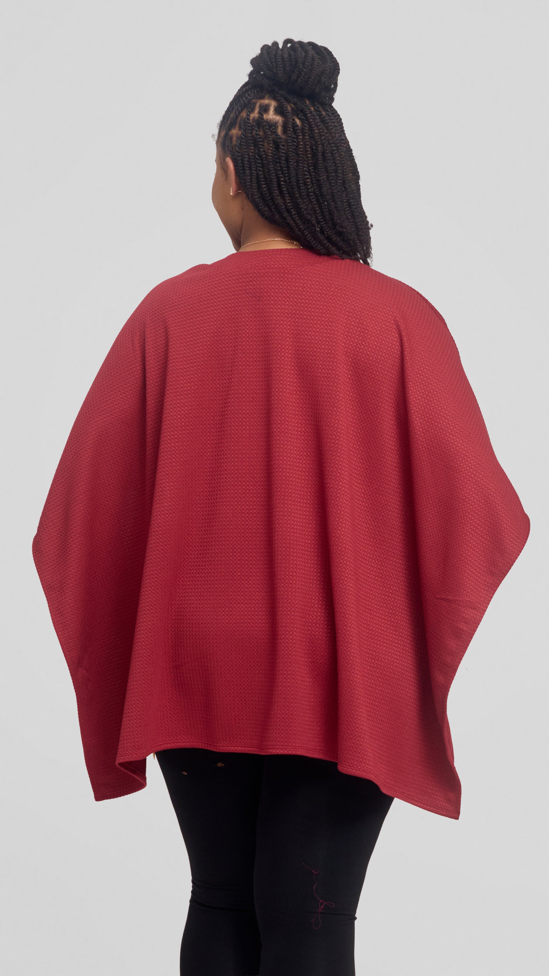 Vivo Cape Poncho in Stretch Rib - Maroon