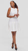 Vivo Niari Pleated Dress in Crepe - White