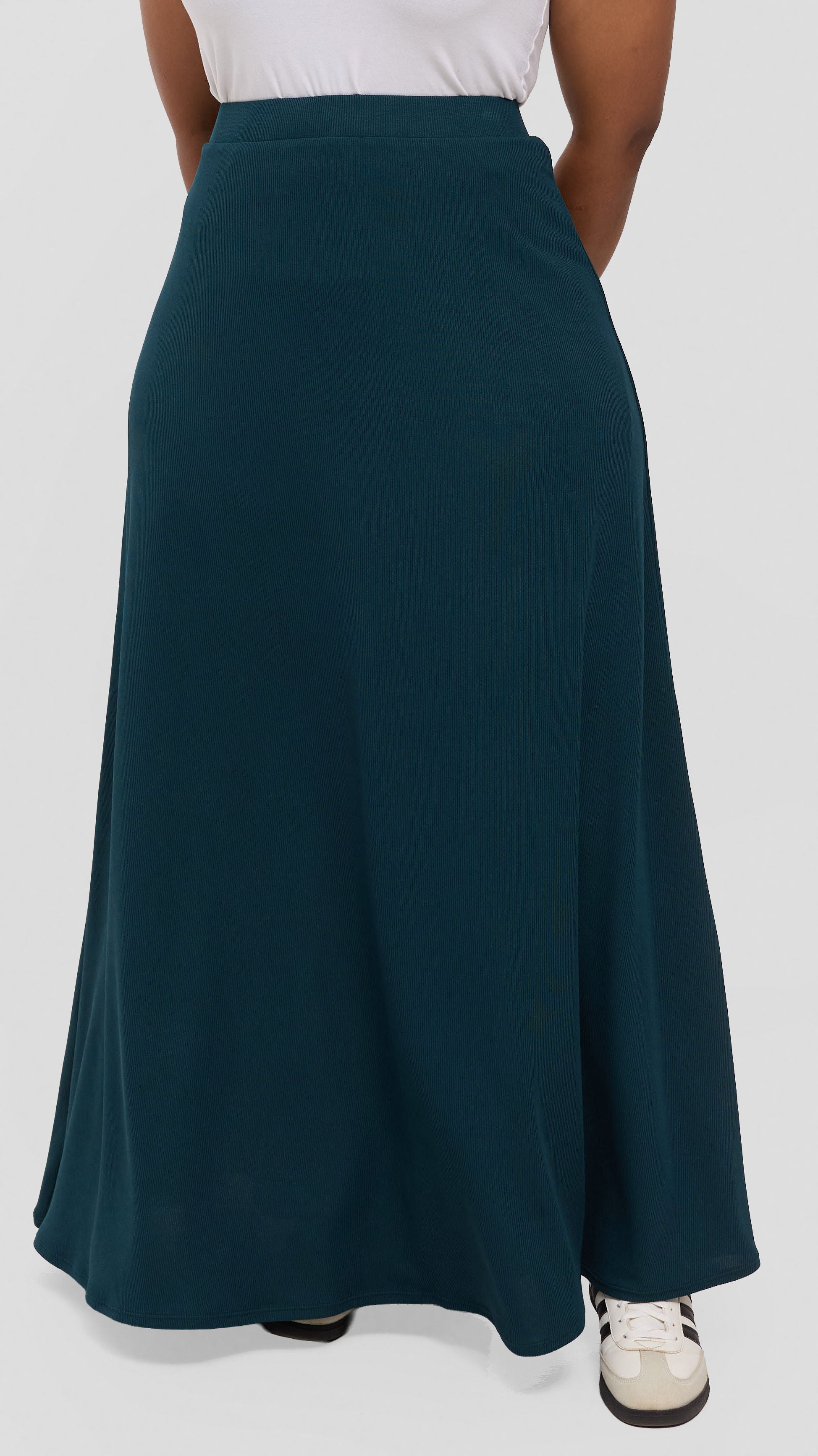 Vivo Tanda Maxi Skirt in Stretch Rib - Dark Teal