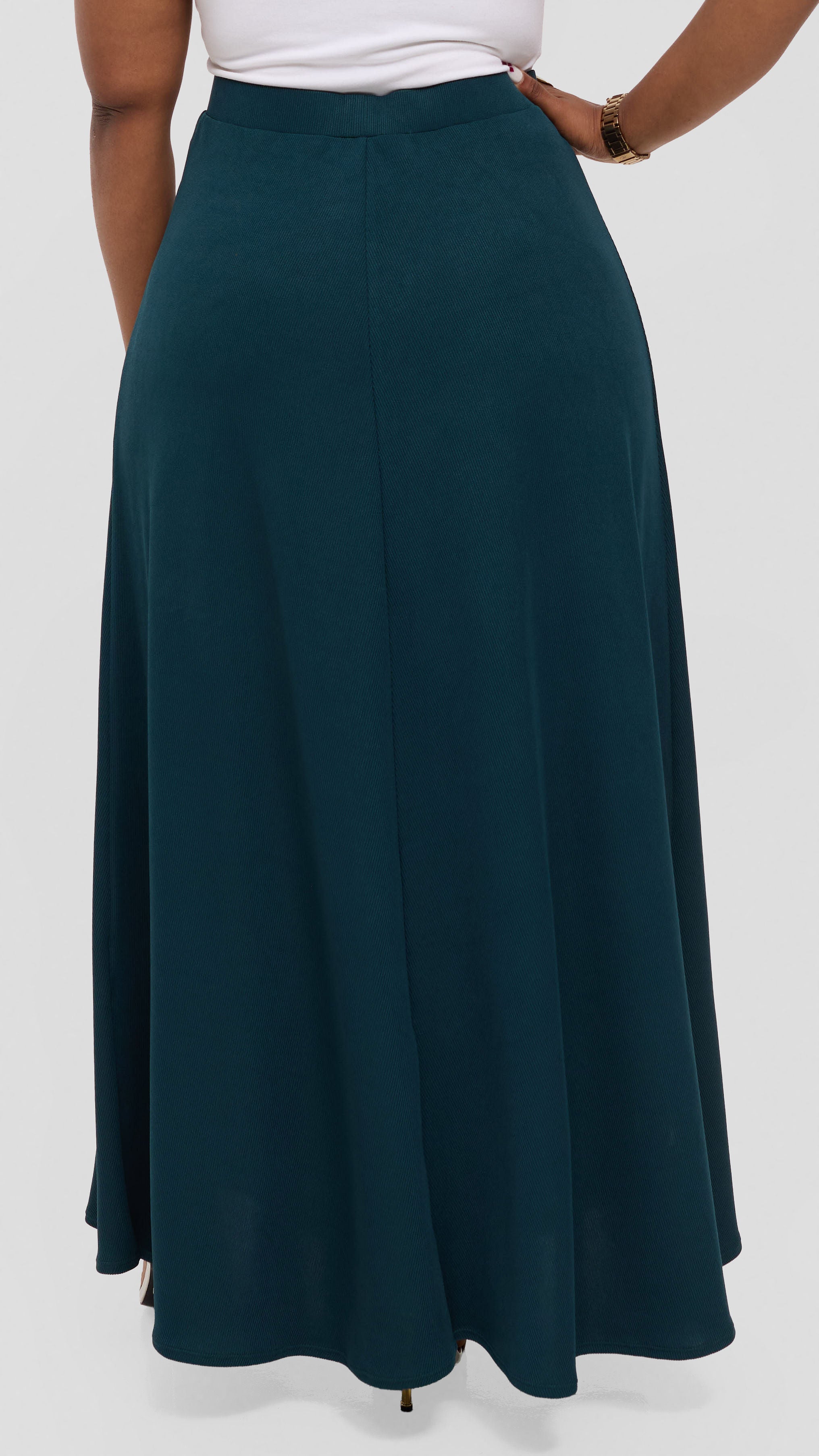 Vivo Tanda Maxi Skirt in Stretch Rib - Dark Teal