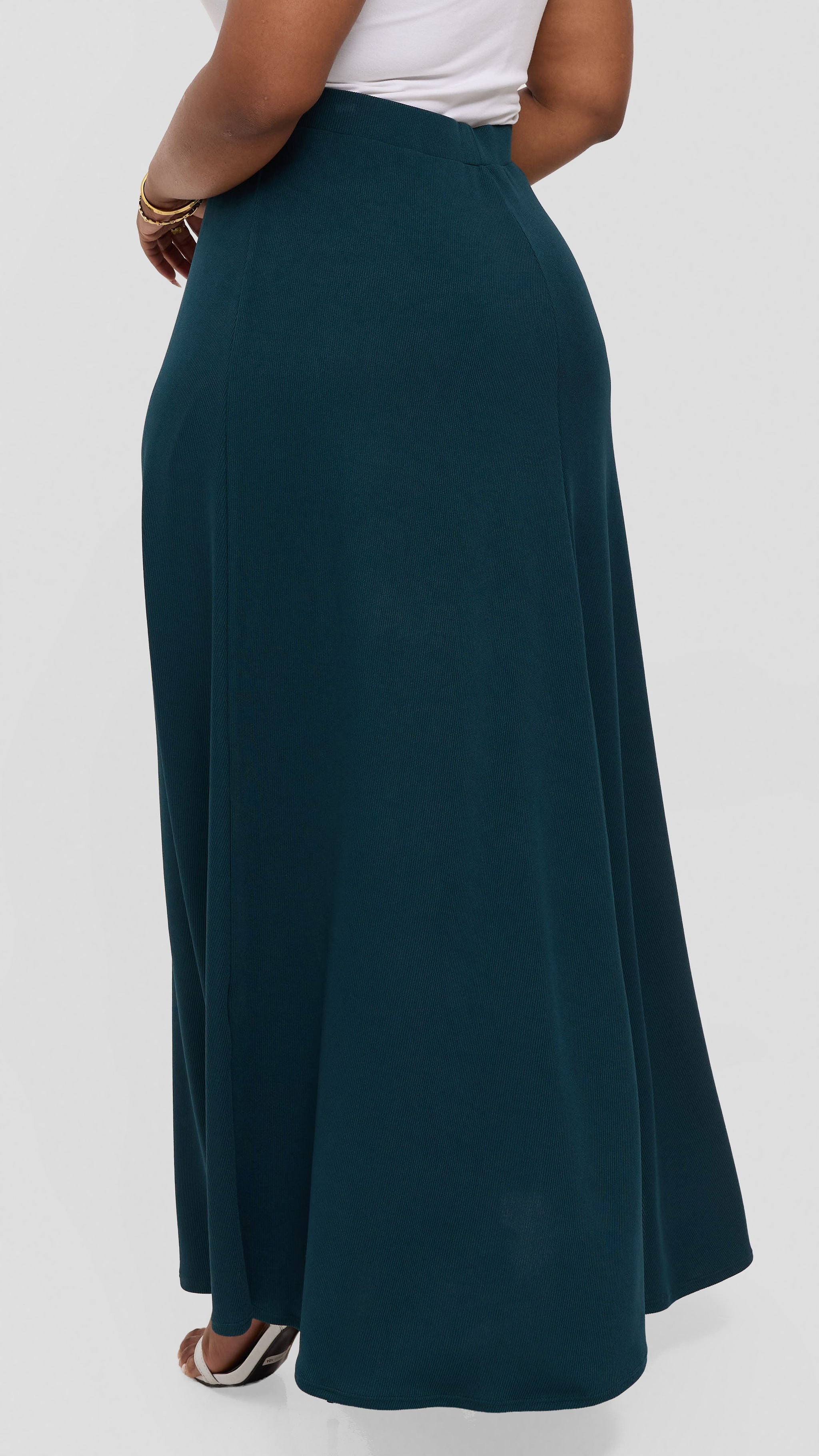 Vivo Tanda Maxi Skirt in Stretch Rib - Dark Teal