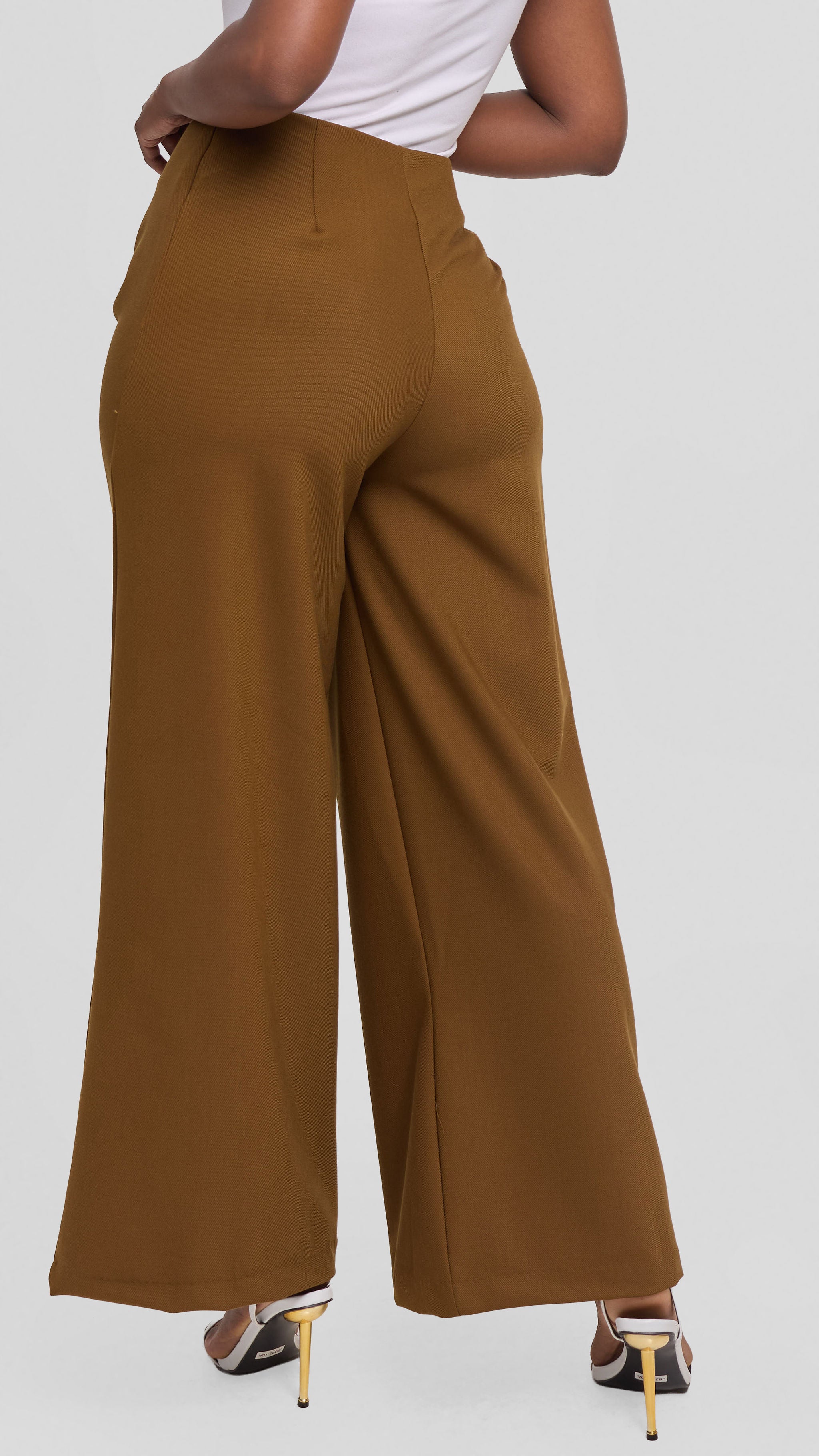 Vivo Diella Wide Leg Pants in Crepe - Dark Olive