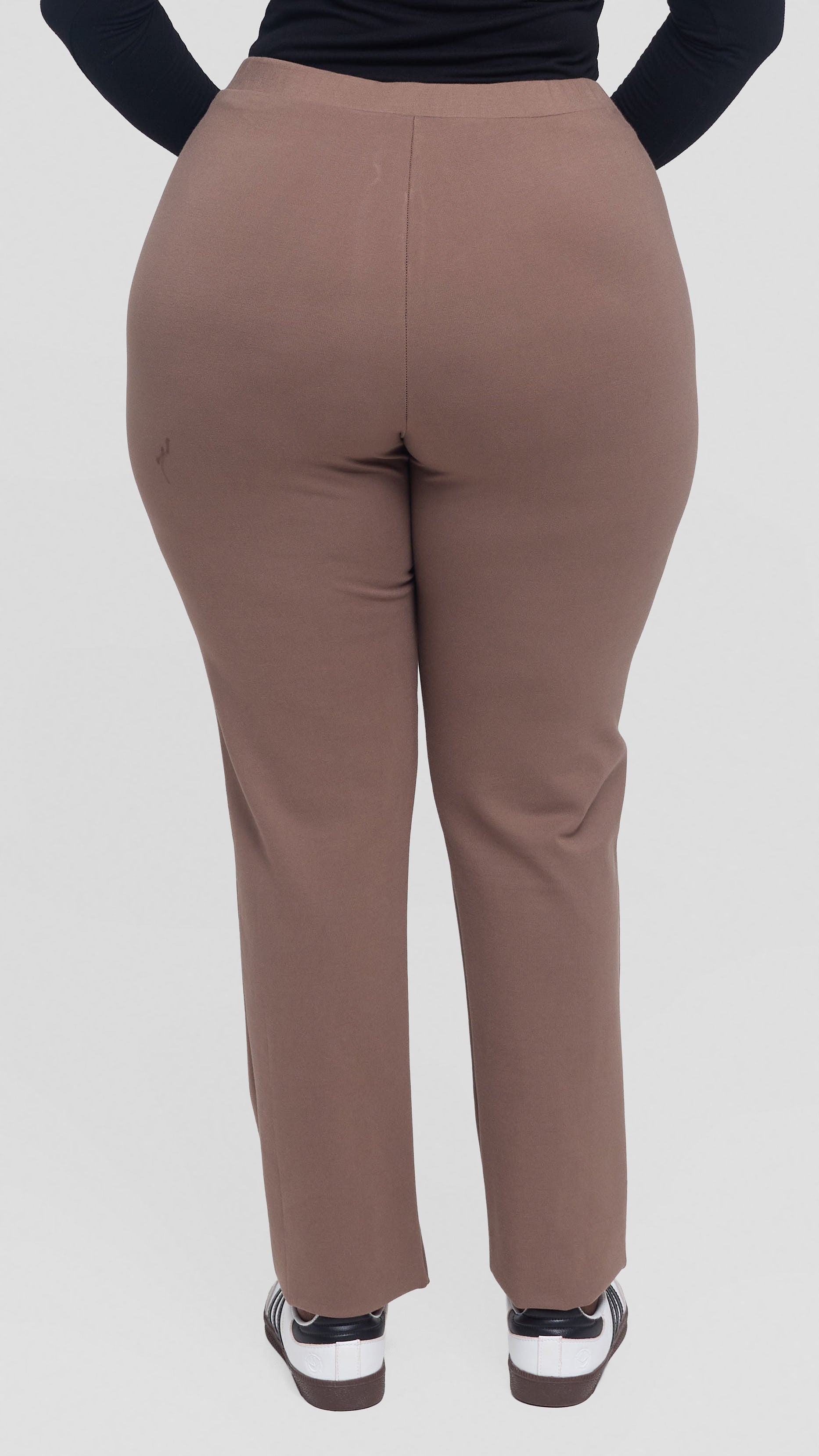 Vivo Panelled Straight Leg Pants in Ponte - Taupe