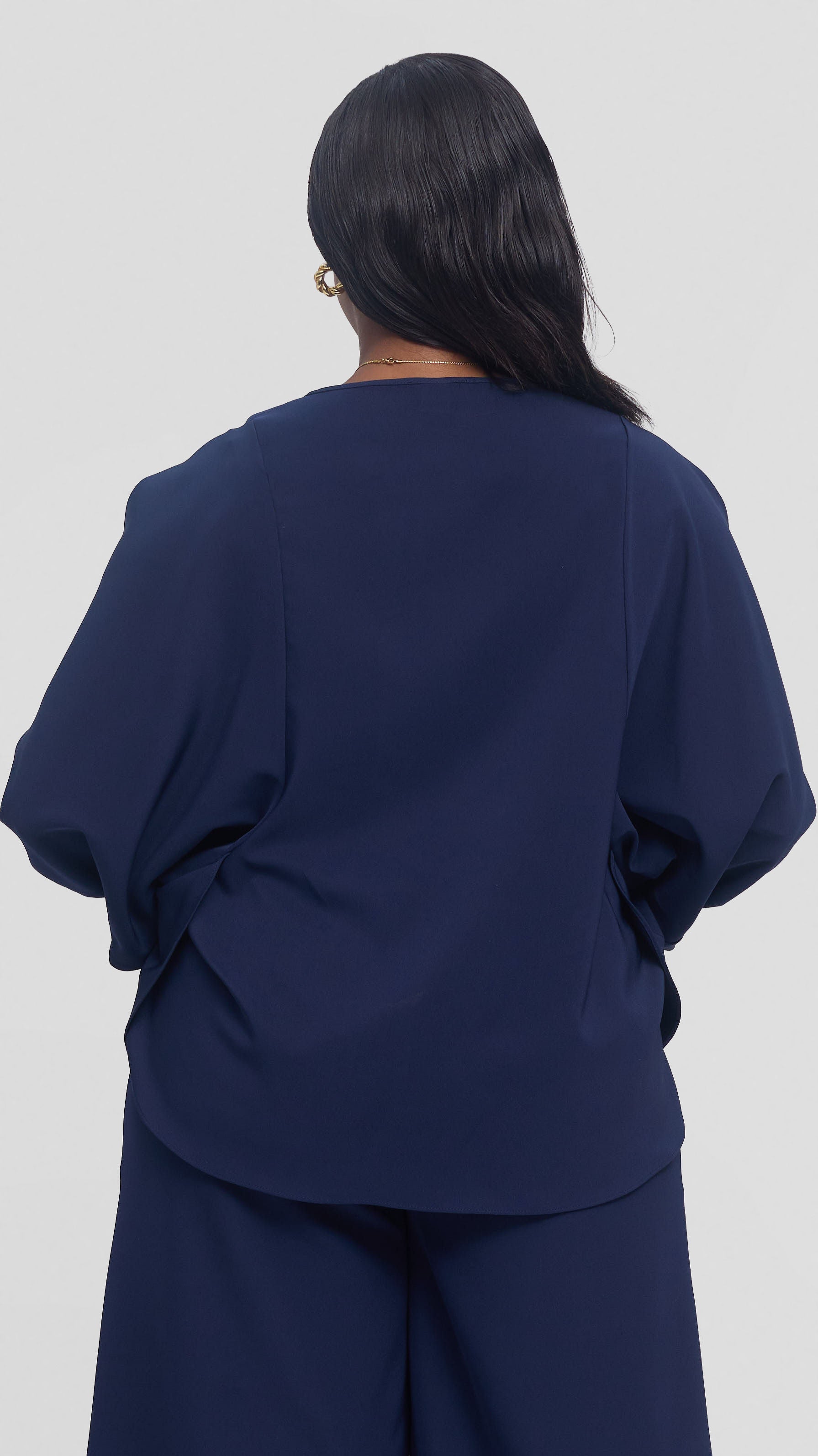 Vivo Dolman Top in Crepe - Navy Blue