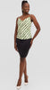 Vivo Cowl Neck Camisole in Satin - Cream / Olive Huwa Print