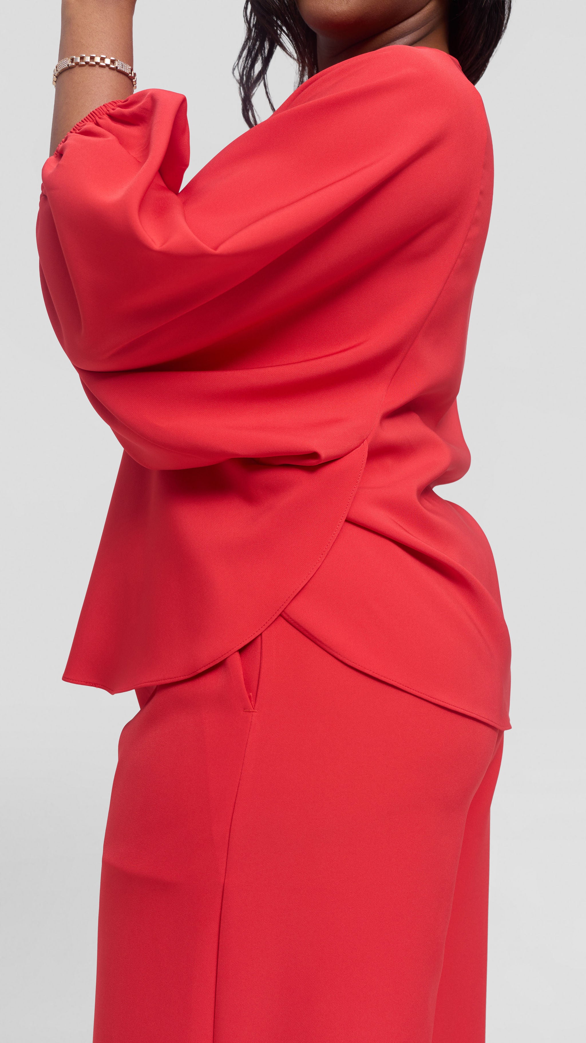 Vivo Dolman Top in Crepe - Red