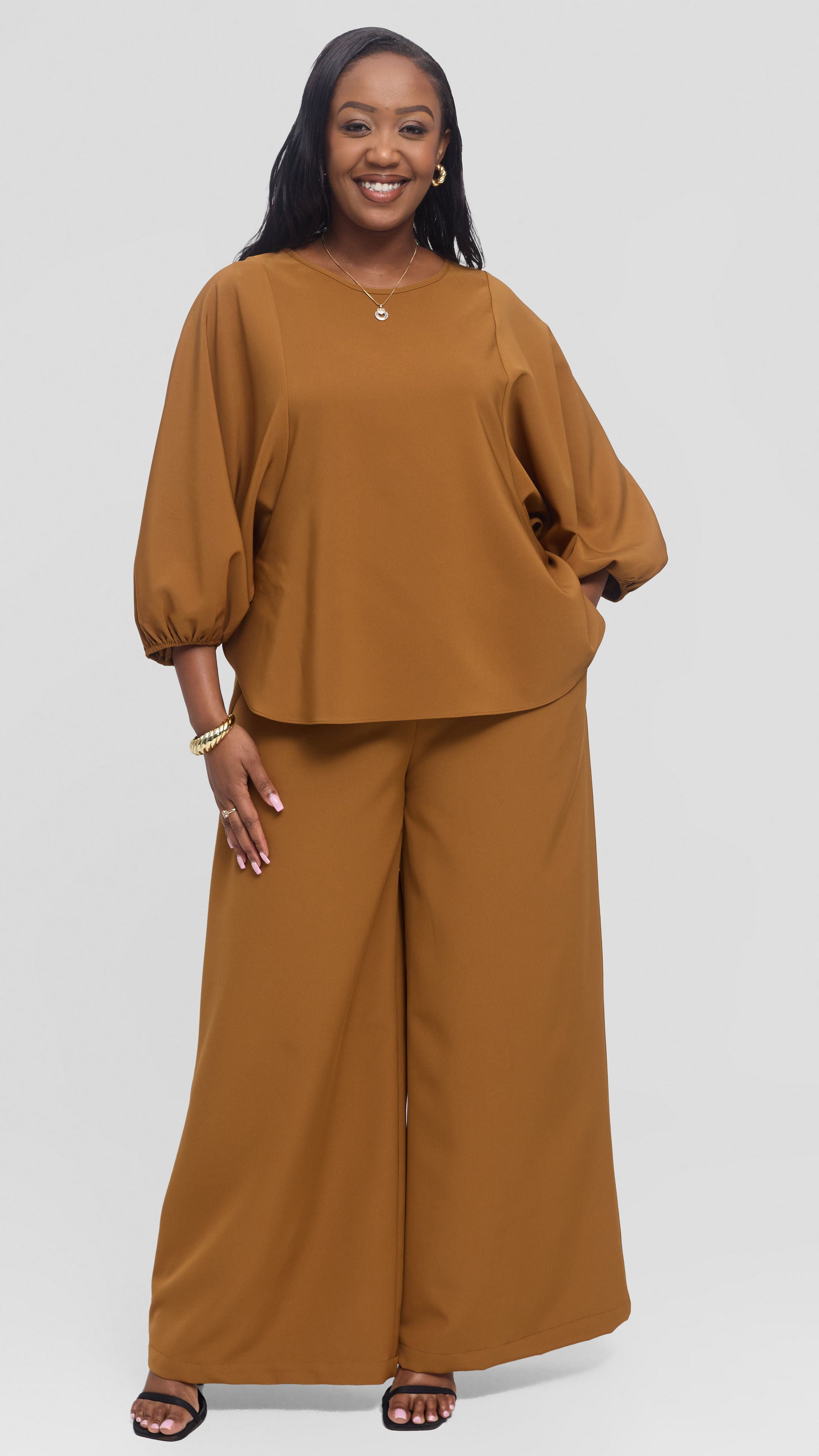Vivo Dolman Top in Crepe - Dark Mustard