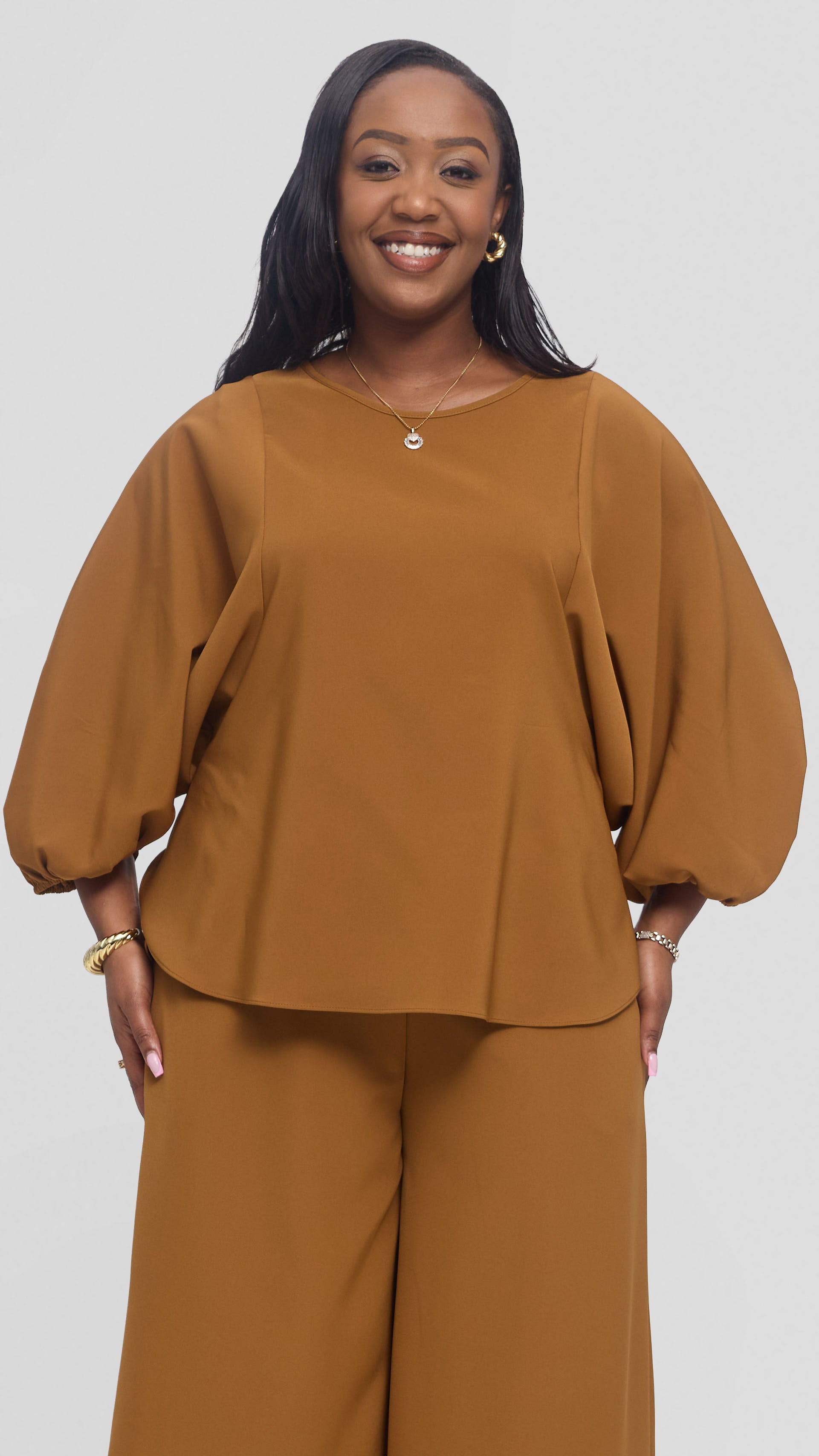Vivo Dolman Top in Crepe - Dark Mustard