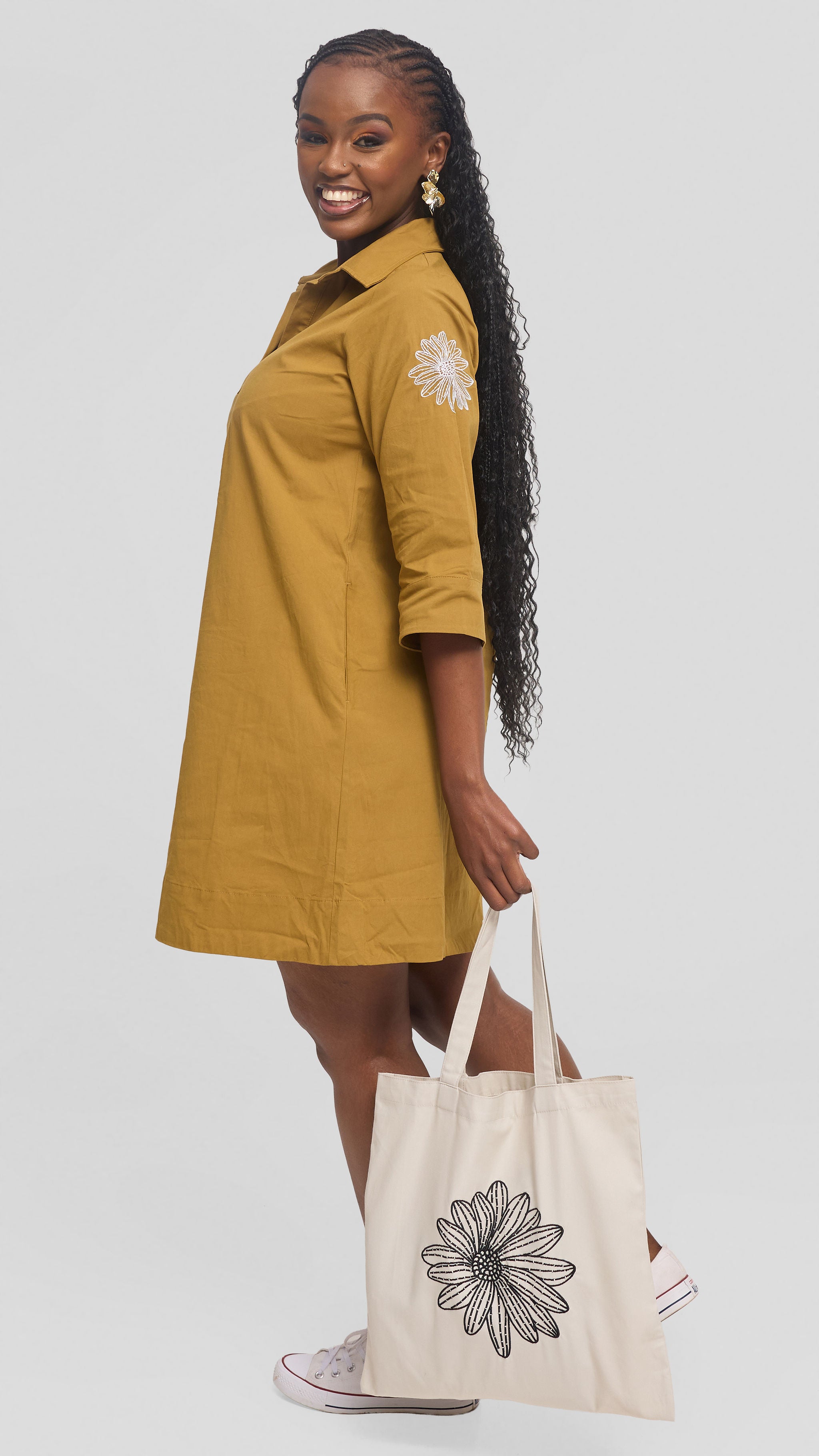 Safari by Vivo Embroidered Tote Bag - Beige