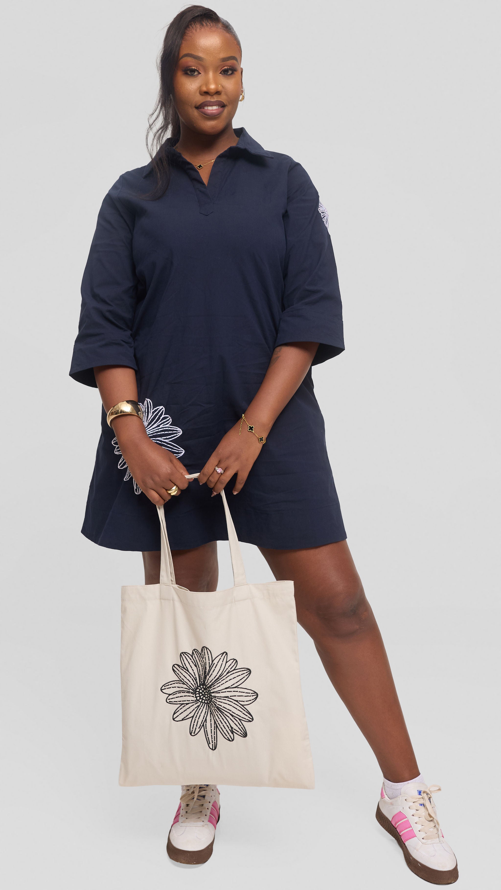 Safari by Vivo Embroidered Tote Bag - Beige