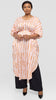 Vivo Essi Scalloped Maxi Top in Satin - White / Orange Huwa Print