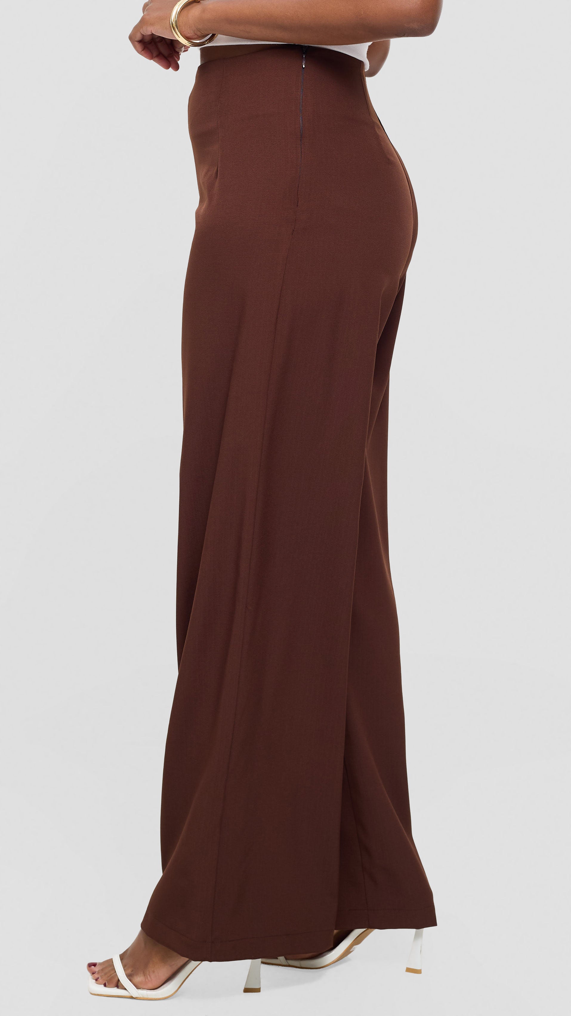 Vivo Kani Wide Leg Pants - Chocolate Brown