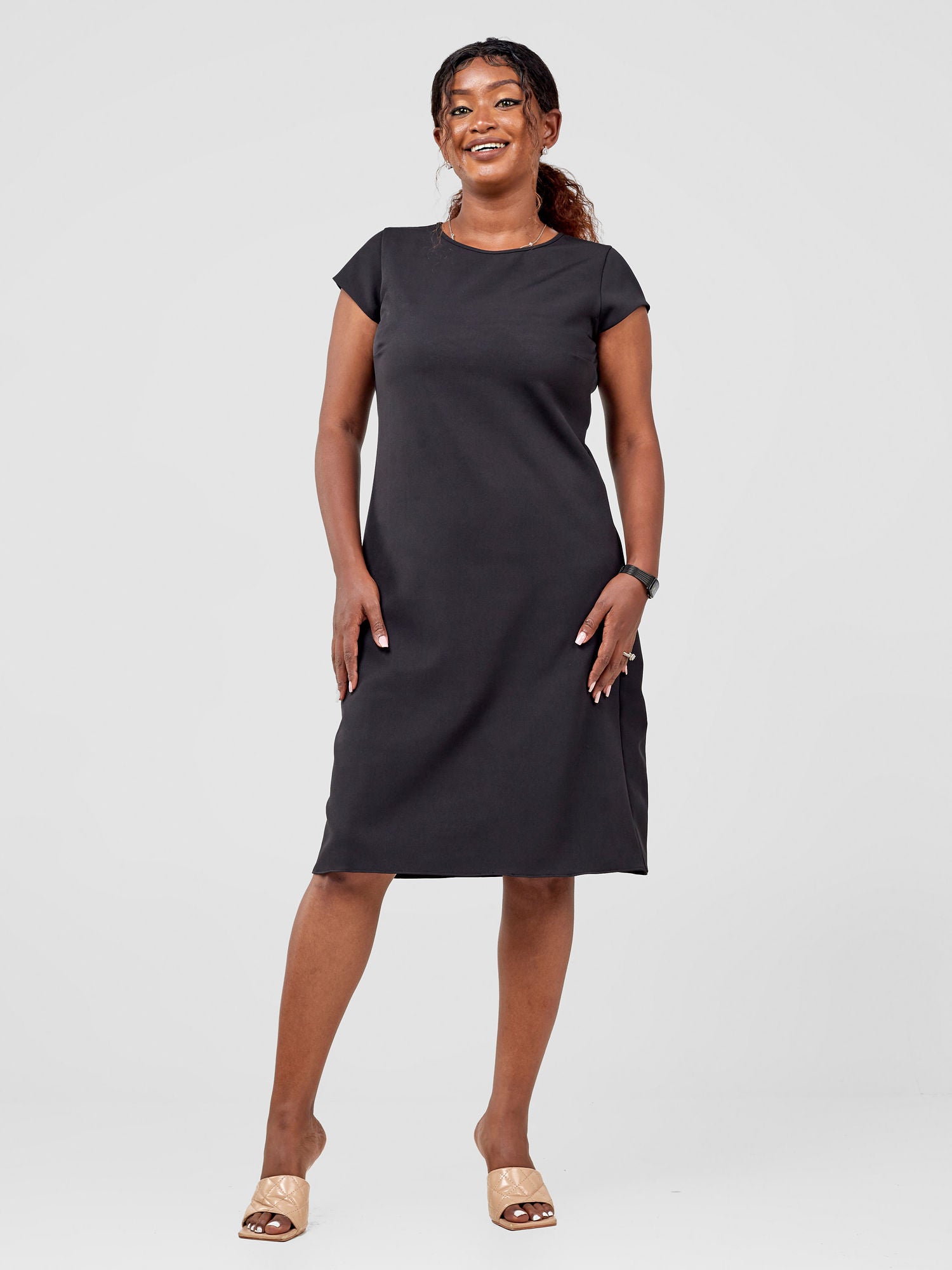 Cap sleeve shift dress hotsell