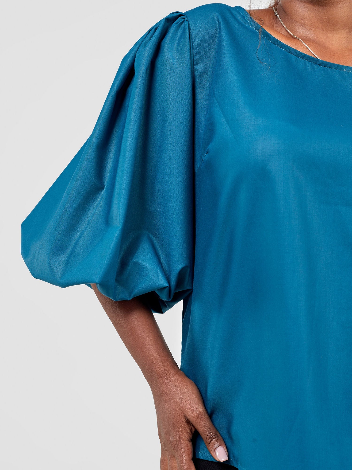 Safari Nimali Bubble Sleeve Top - Teal