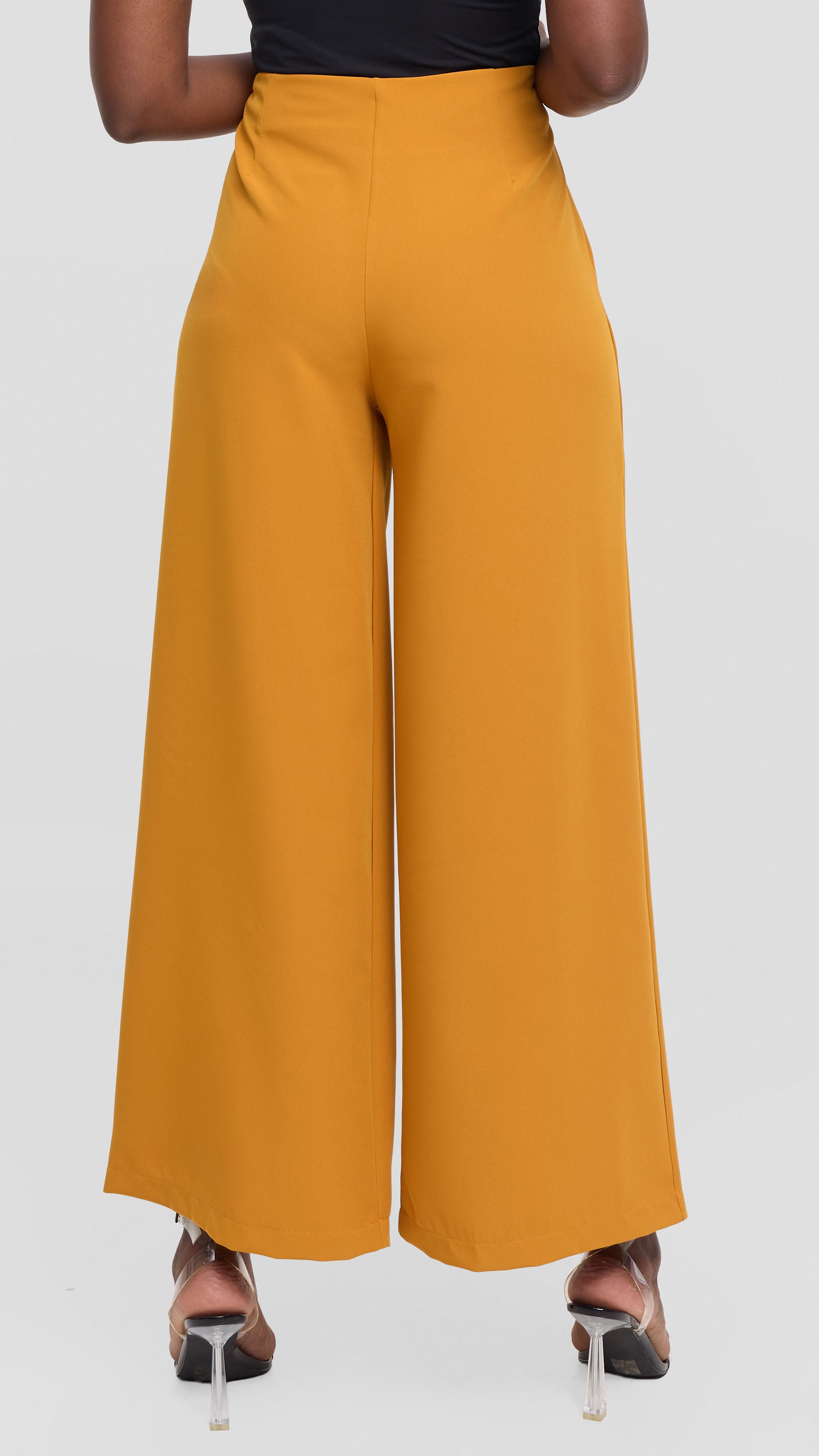 Vivo Tatili Wide Leg Pants in Heavy Crepe - Dark Mustard