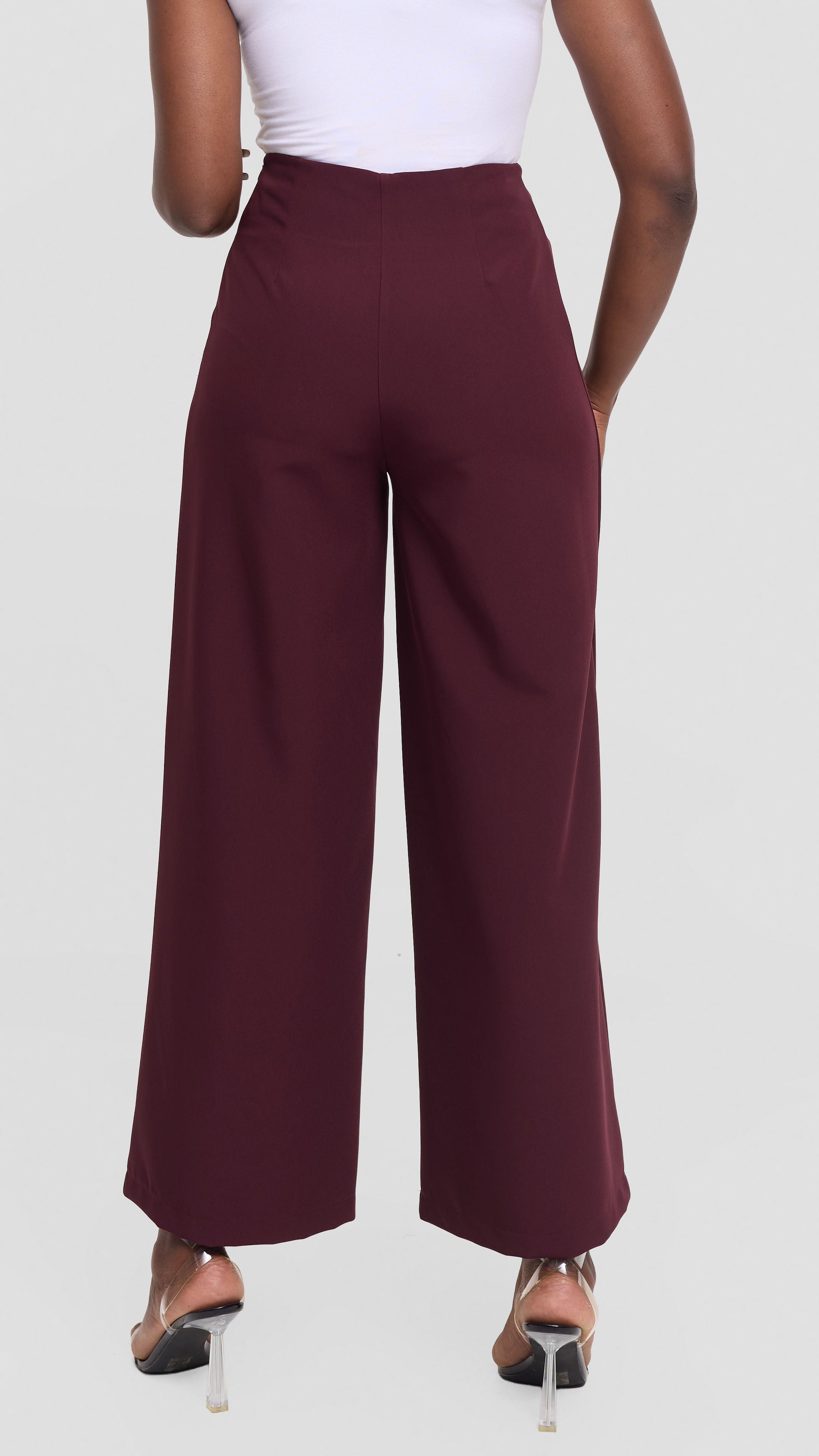 Vivo Tatili Wide Leg Pants in Heavy Crepe - Mulberry