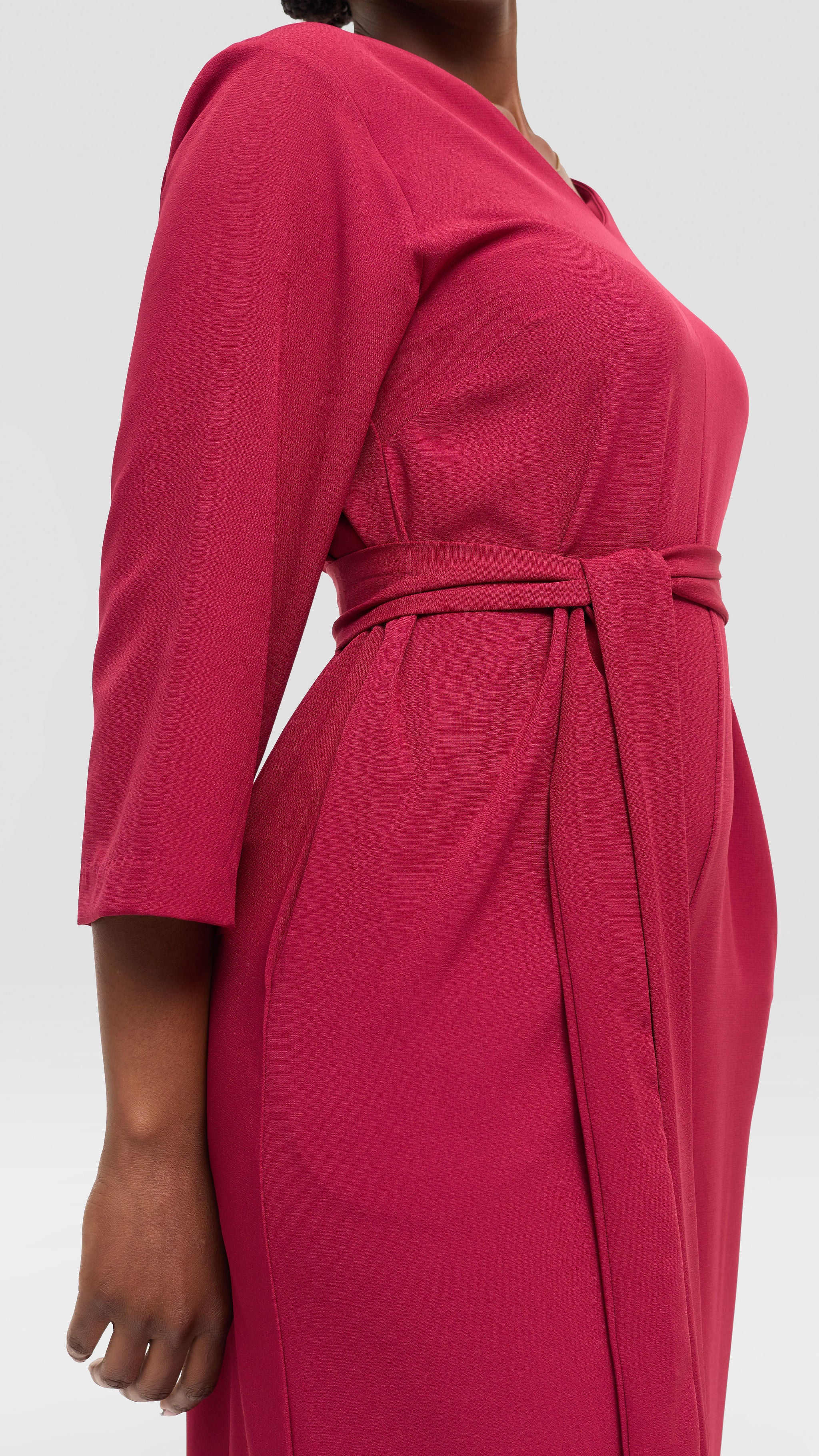 Vivo Diella V-Neck Jumpsuit in Crepe - Maroon