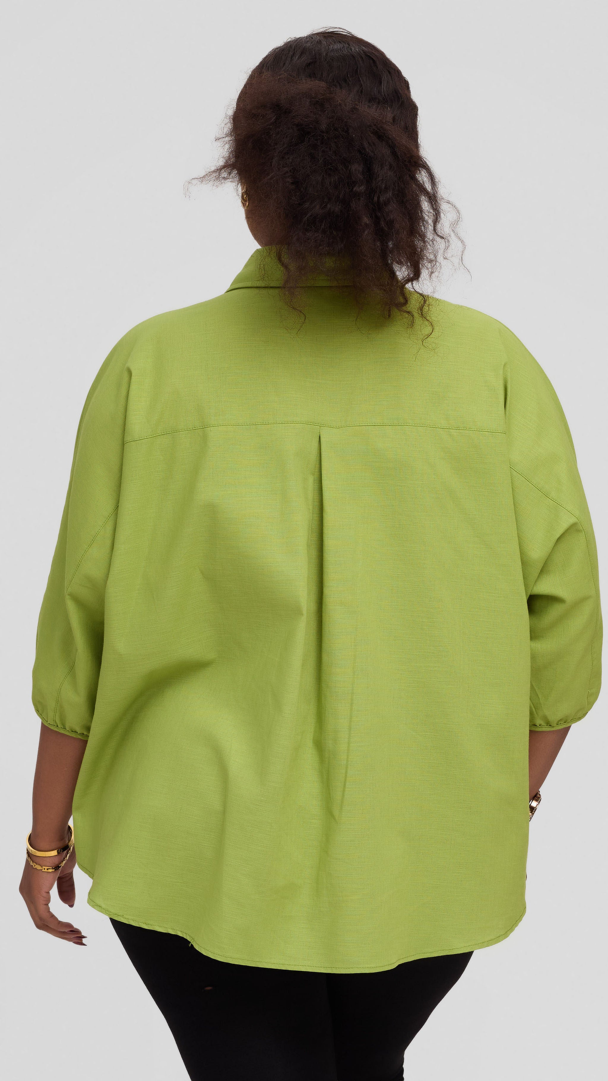 Safari by Vivo Back Pleat Loose Top in Linen Blend - Light Green