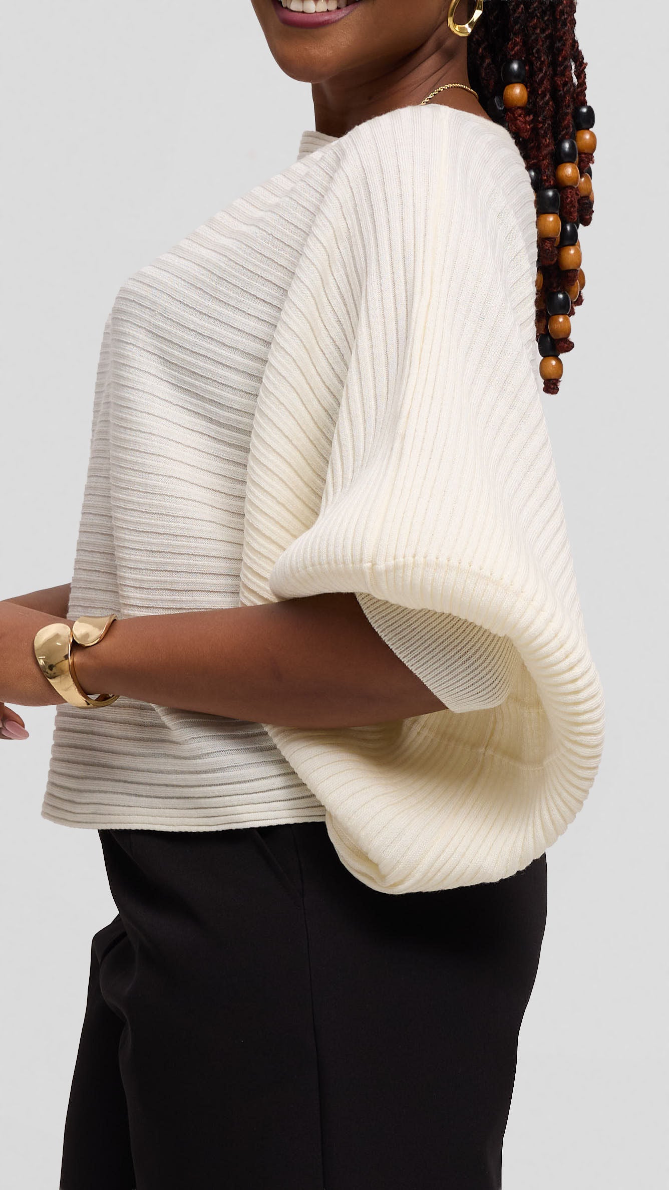 Vivo Balloon Sleeved Sweater - Off White