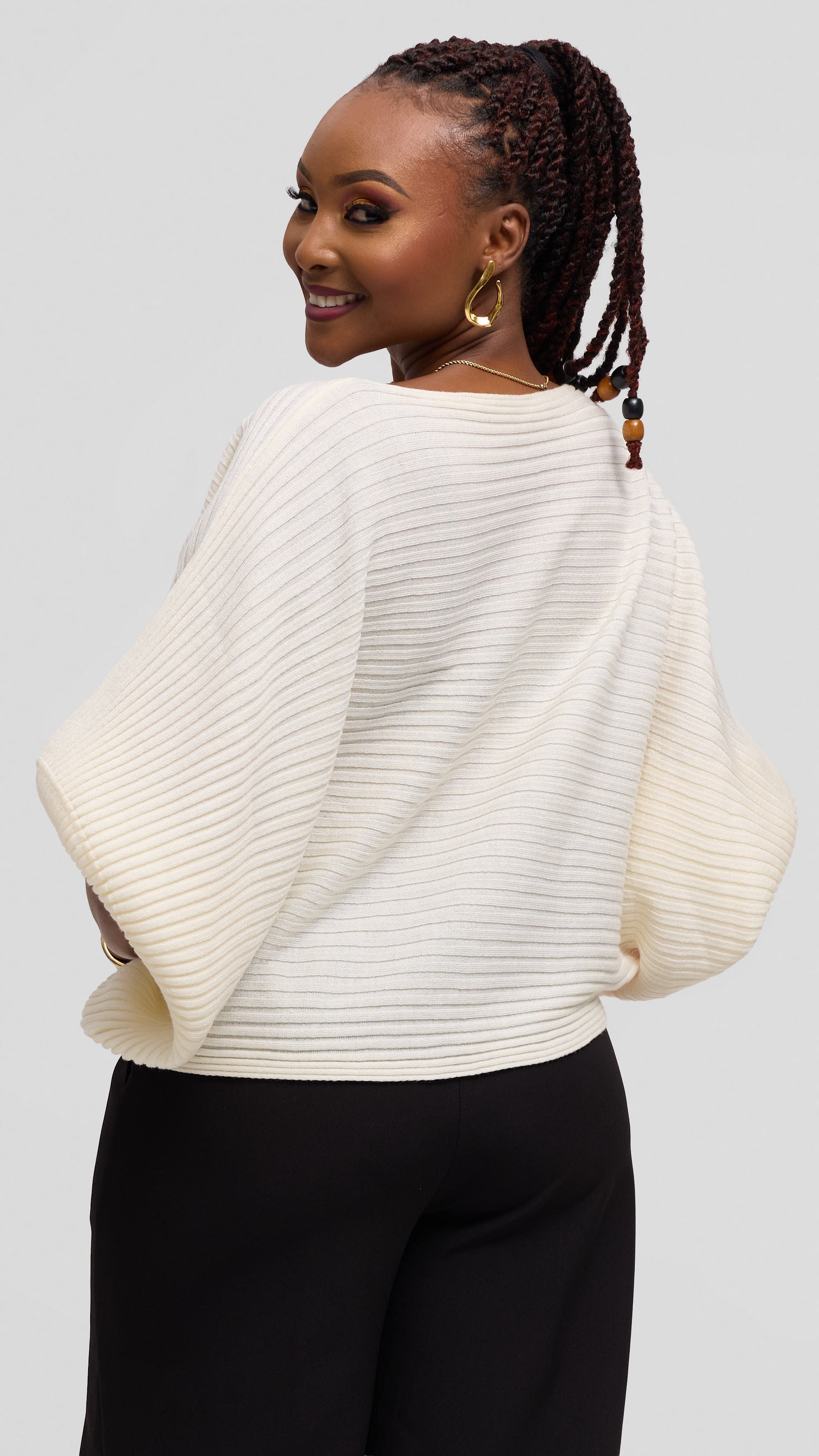 Vivo Balloon Sleeved Sweater - Off White