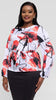 Vivo Basic Satin Bishop Sleeve Top - White / Red Print