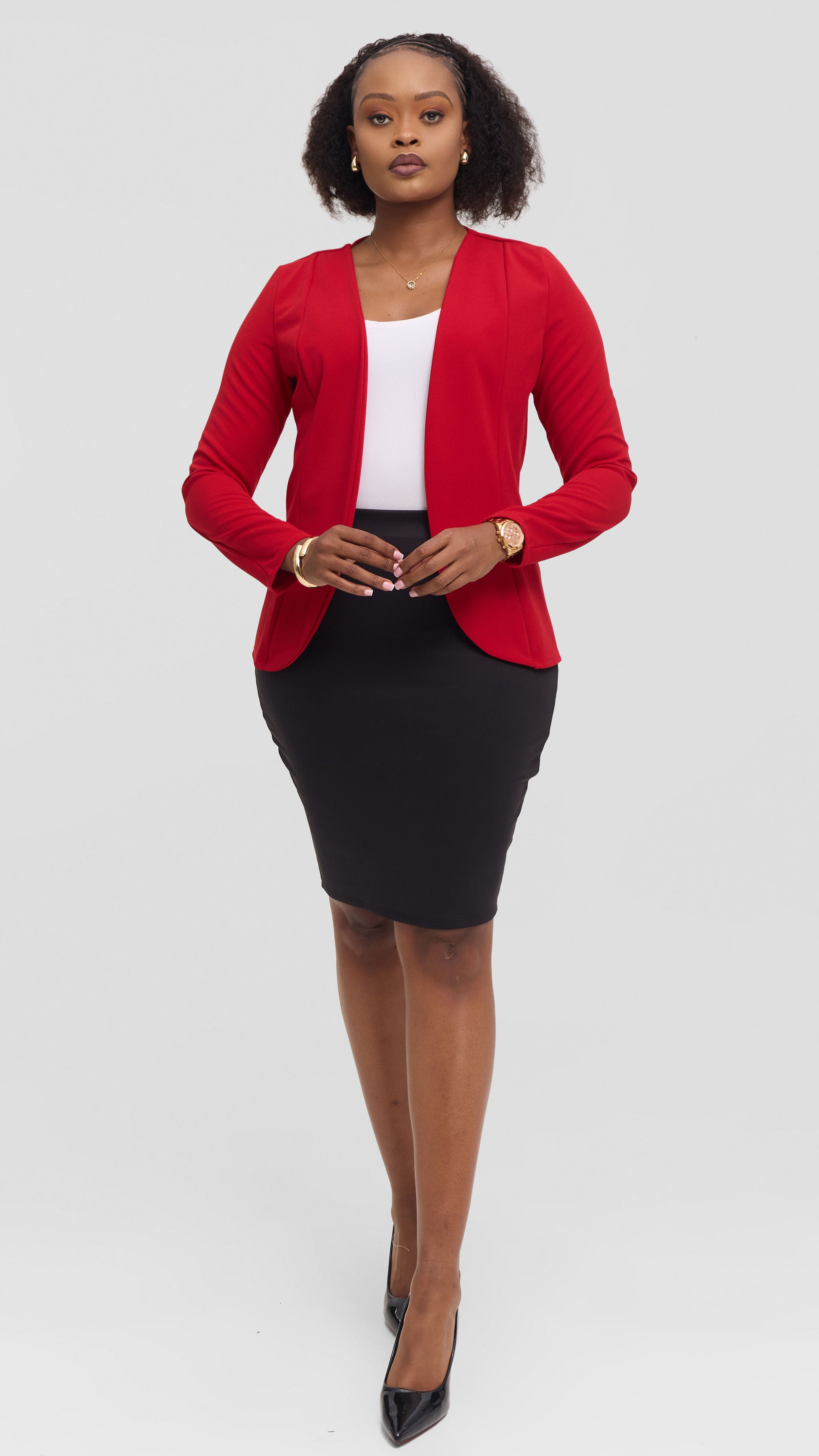 Vivo Basic Dua Jacket in Ponte - Red