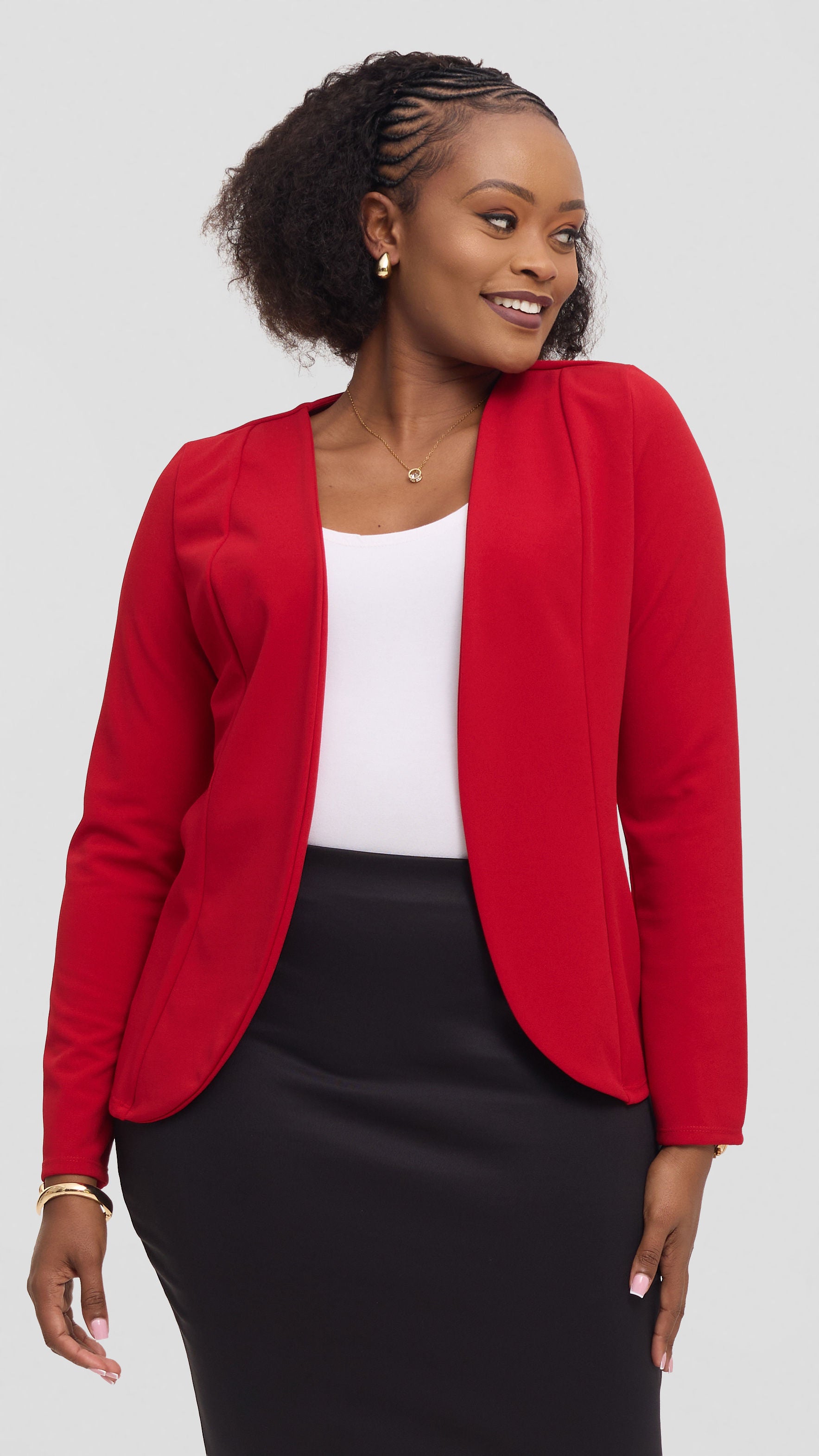 Vivo Basic Dua Jacket in Ponte - Red