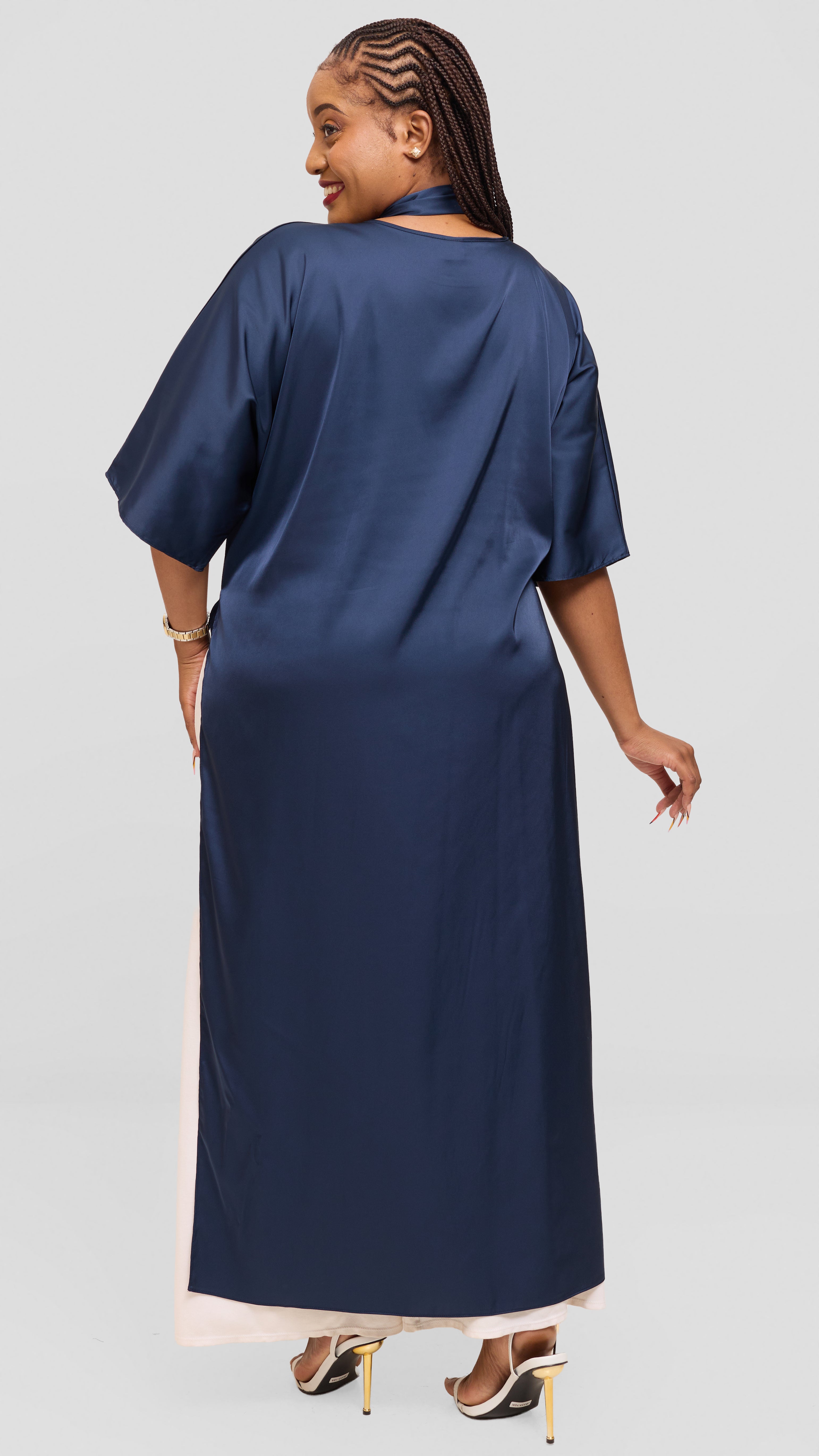 Vivo Lani Maxi Top in Satin - Navy