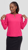Vivo Sierra Long Sleeve Top in Chiffon (Double Layered)  - Pink