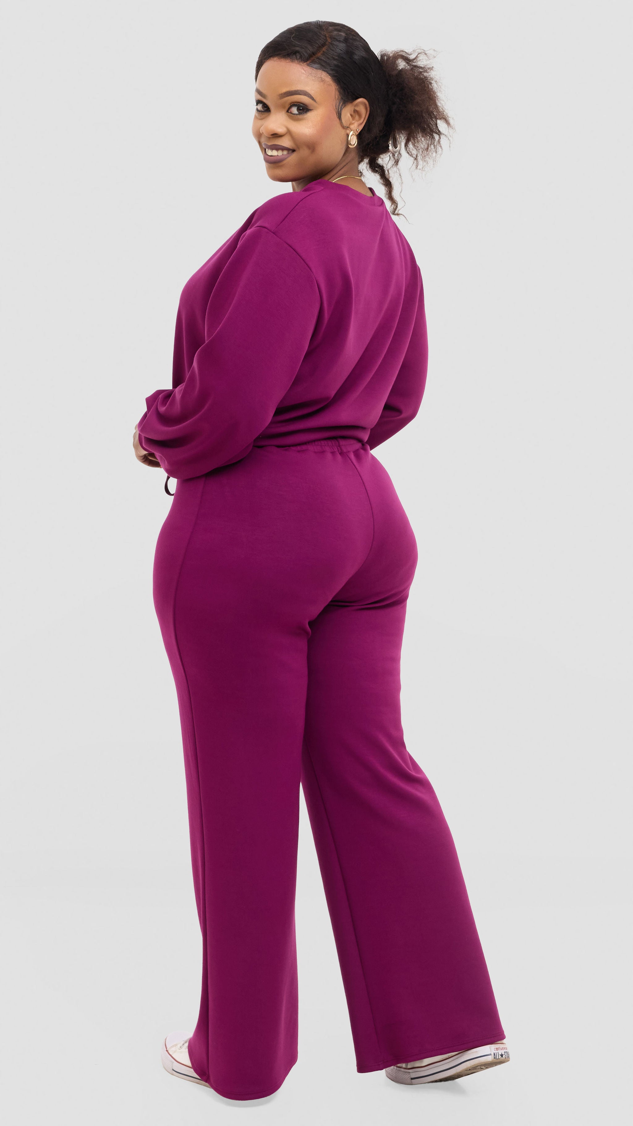 Vivo Straight Pants in Scuba - Mulberry