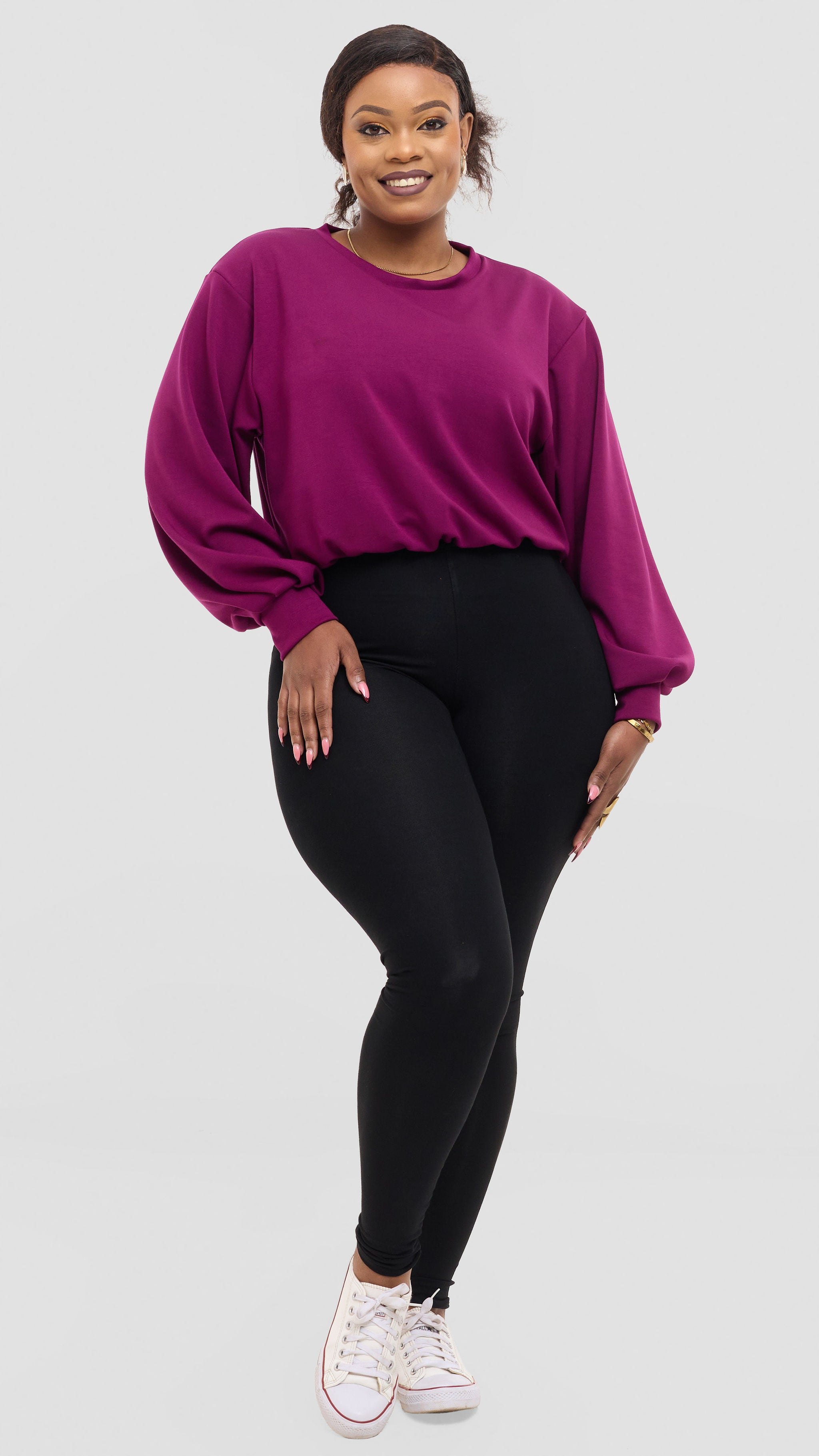Vivo Sweatshirt in Scuba - Mulberry