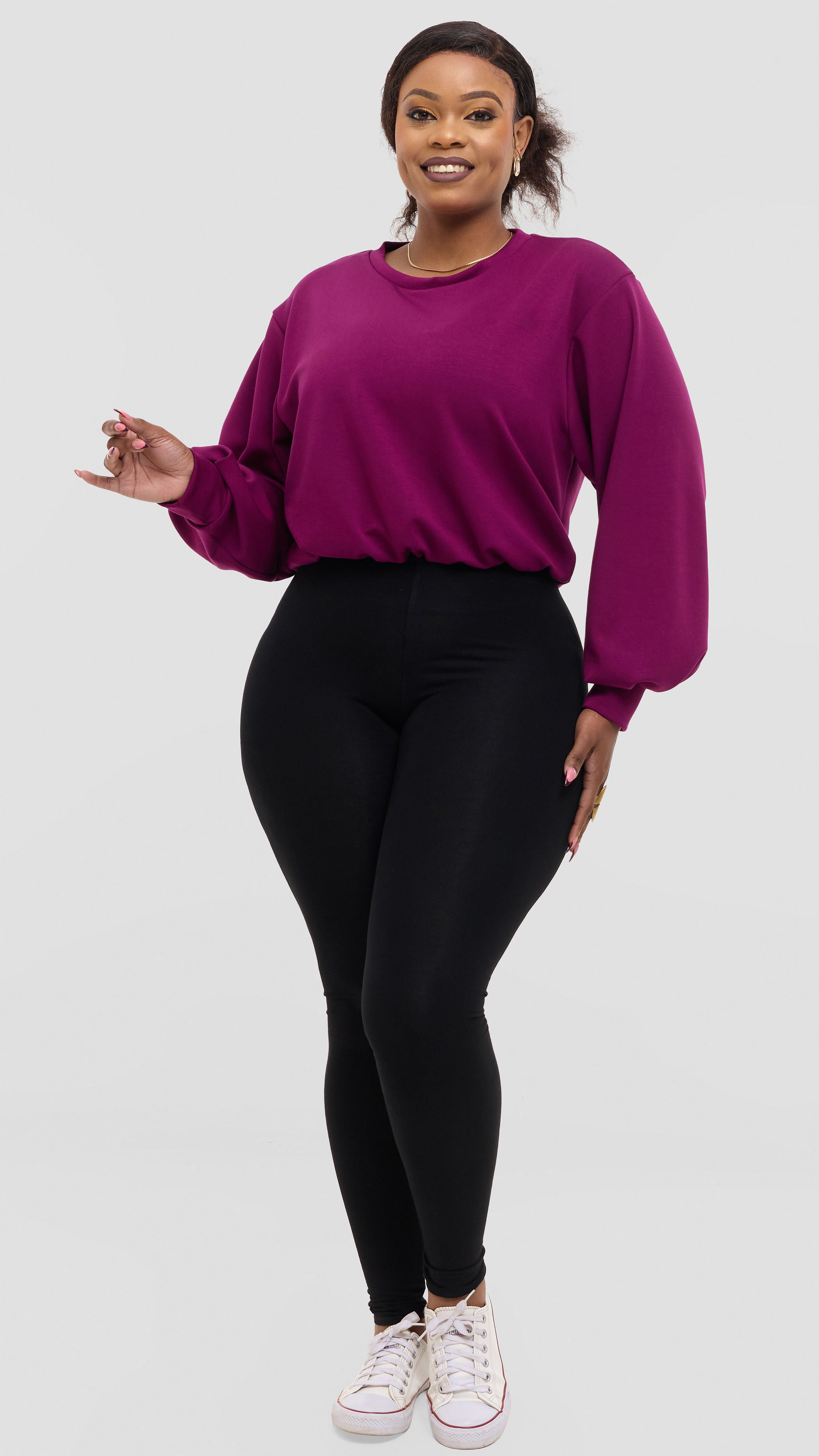 Vivo Sweatshirt in Scuba - Mulberry