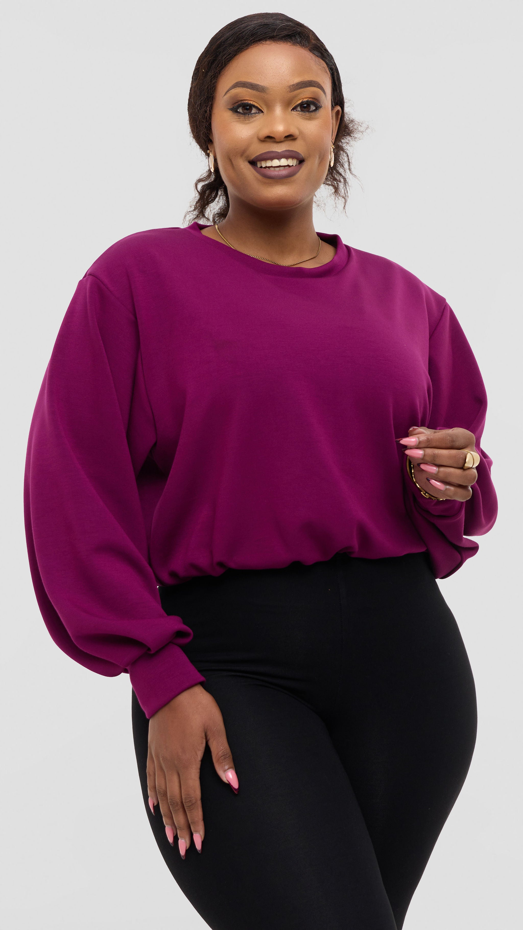 Vivo Sweatshirt in Scuba - Mulberry