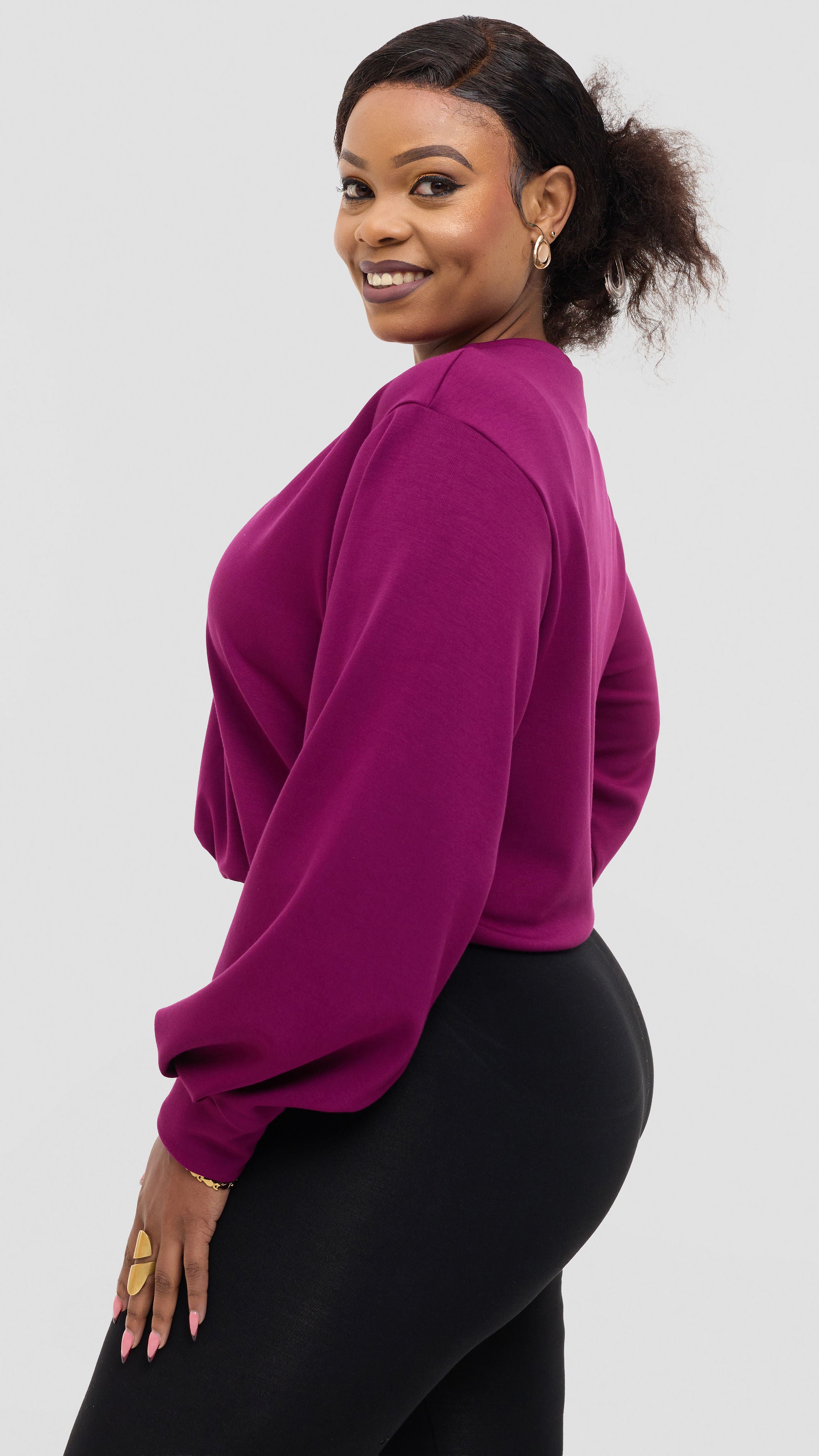 Vivo Sweatshirt in Scuba - Mulberry