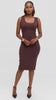 Vivo Basic Bodycon Dress in Stretch Reeyon - Chocolate