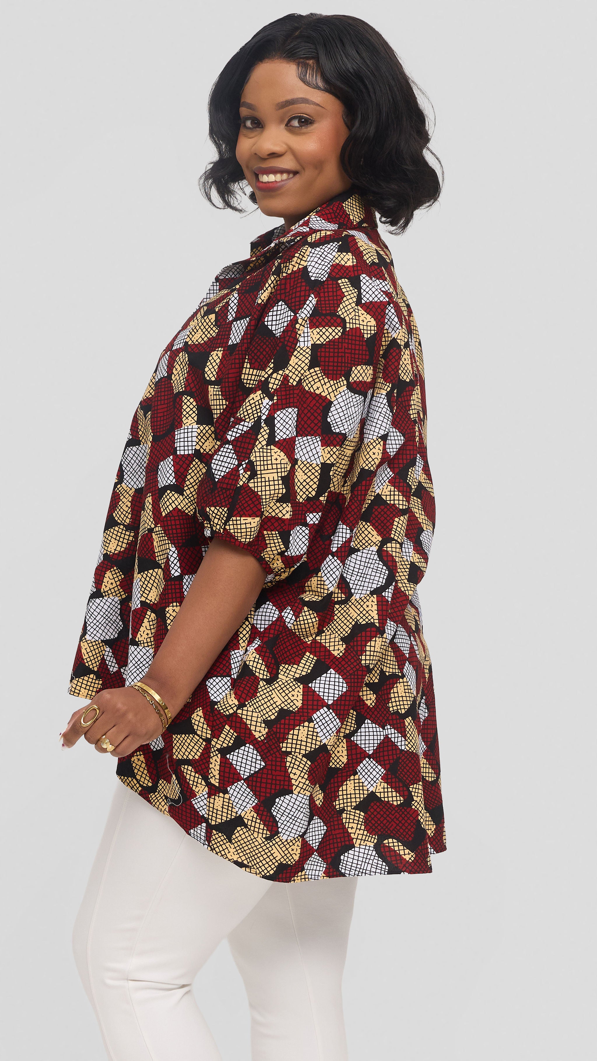 Safari by Vivo Tafari High Low Top in Kitenge - Hatua Print