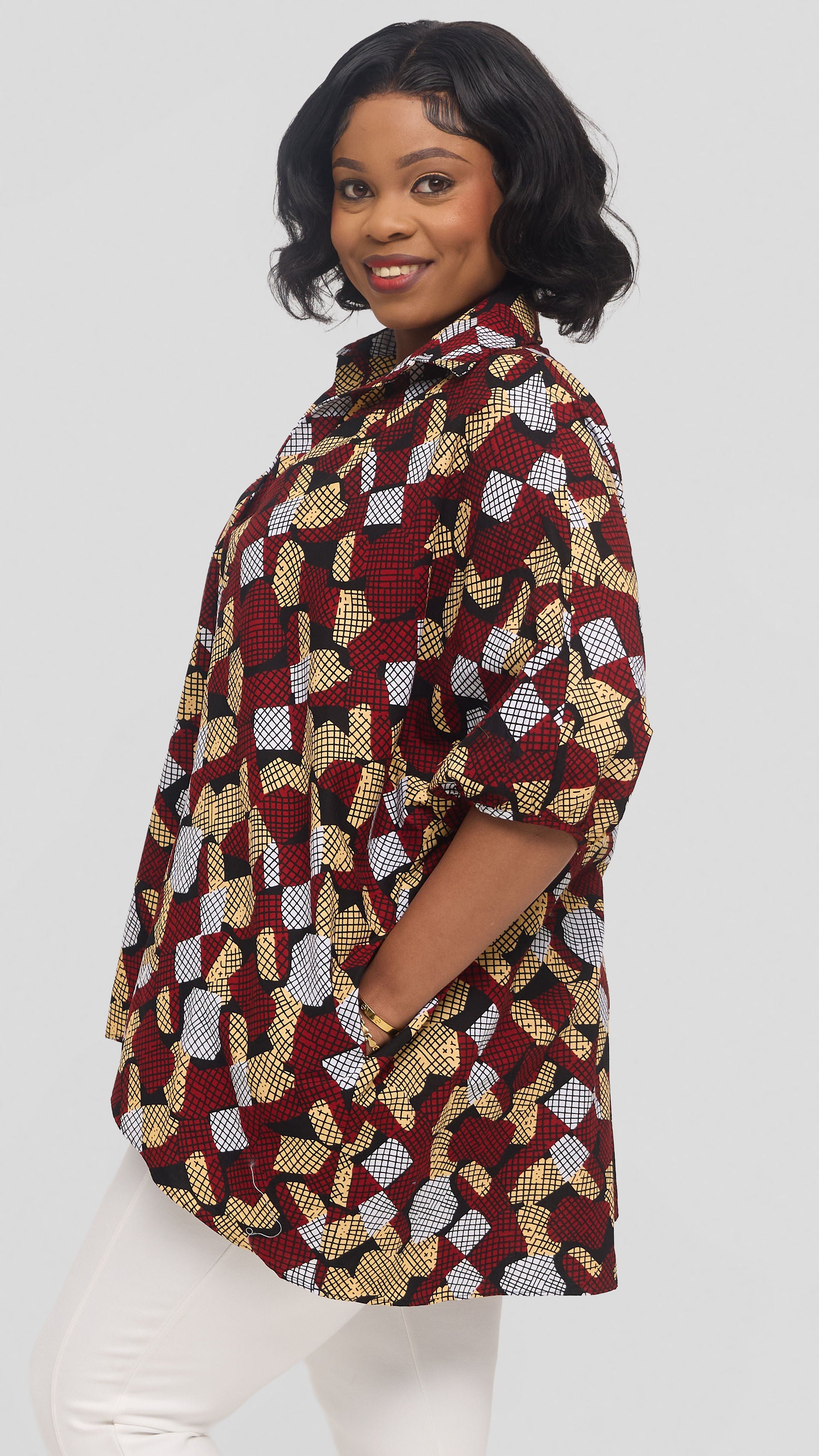 Safari by Vivo Tafari High Low Top in Kitenge - Hatua Print