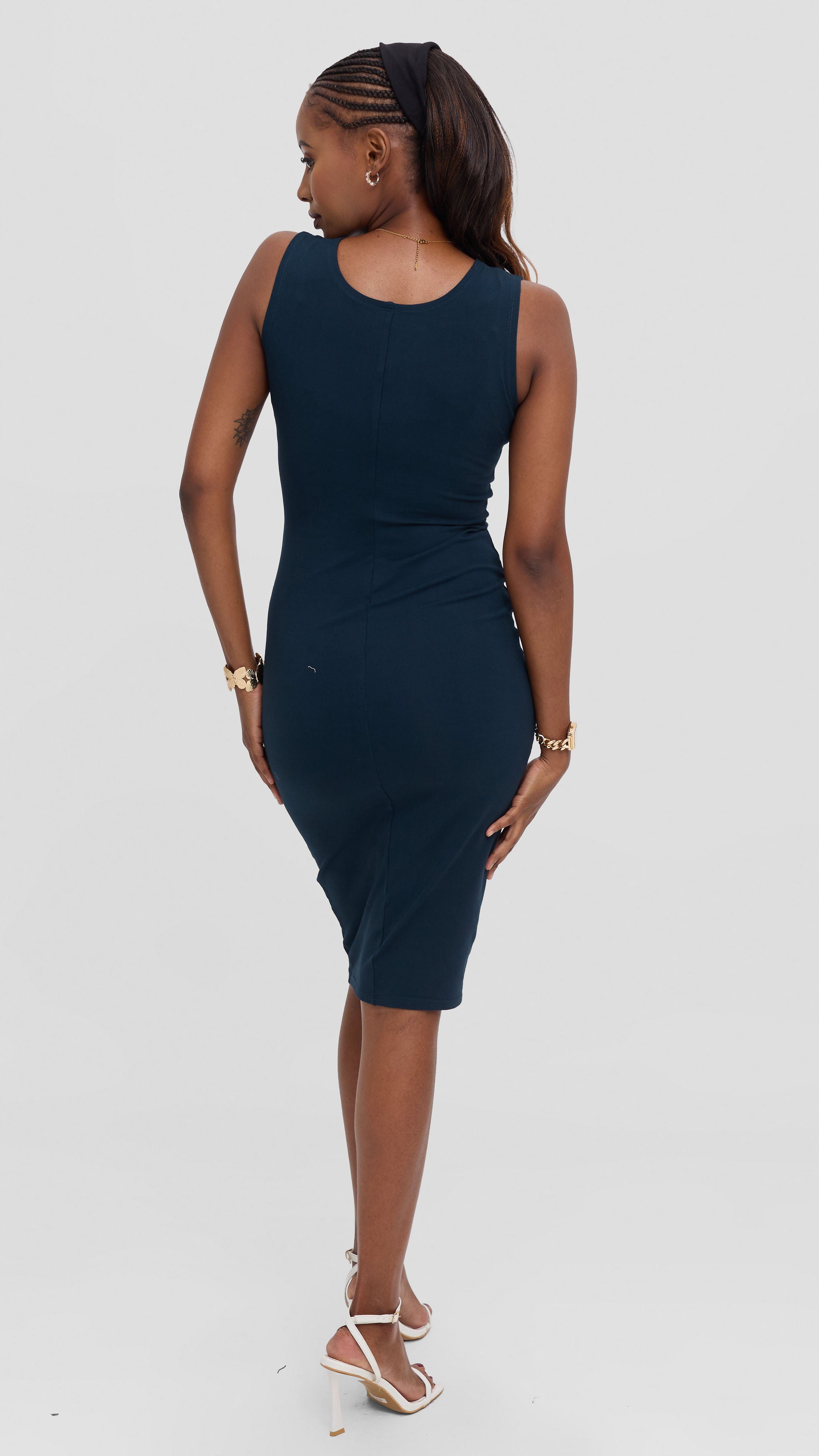 Vivo Basic Bodycon Dress in Stretch Reeyon - Dark Teal