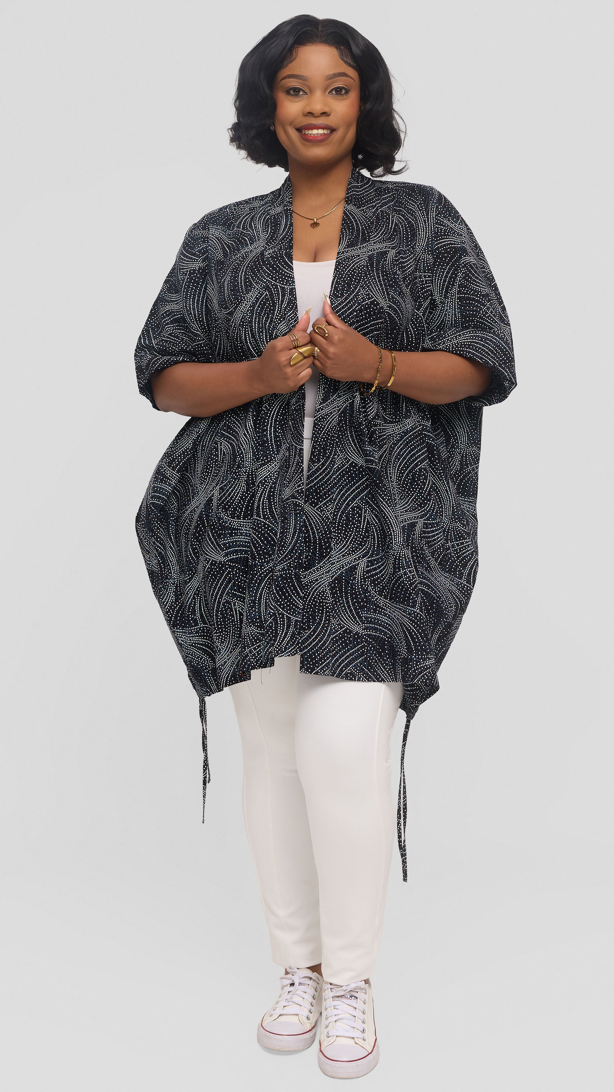 Safari by Vivo Zehra Short Kimono in Kitenge - Ombi Print