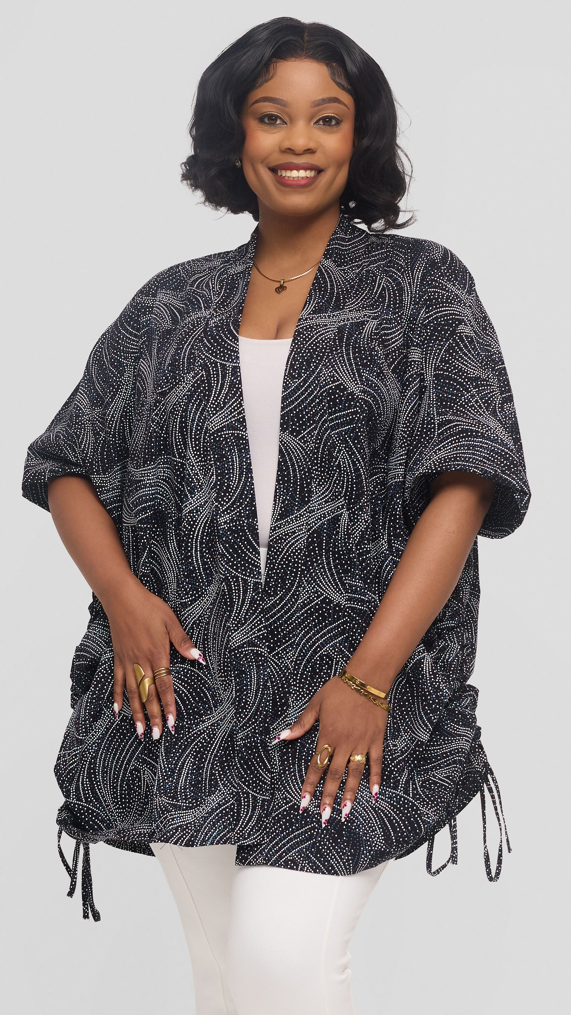 Safari by Vivo Zehra Short Kimono in Kitenge - Ombi Print