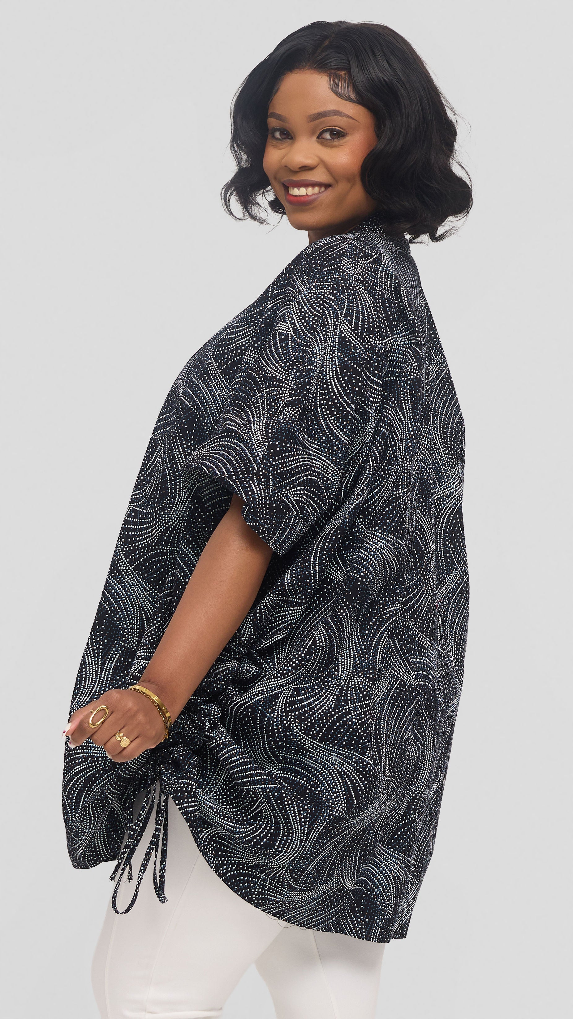 Safari by Vivo Zehra Short Kimono in Kitenge - Ombi Print
