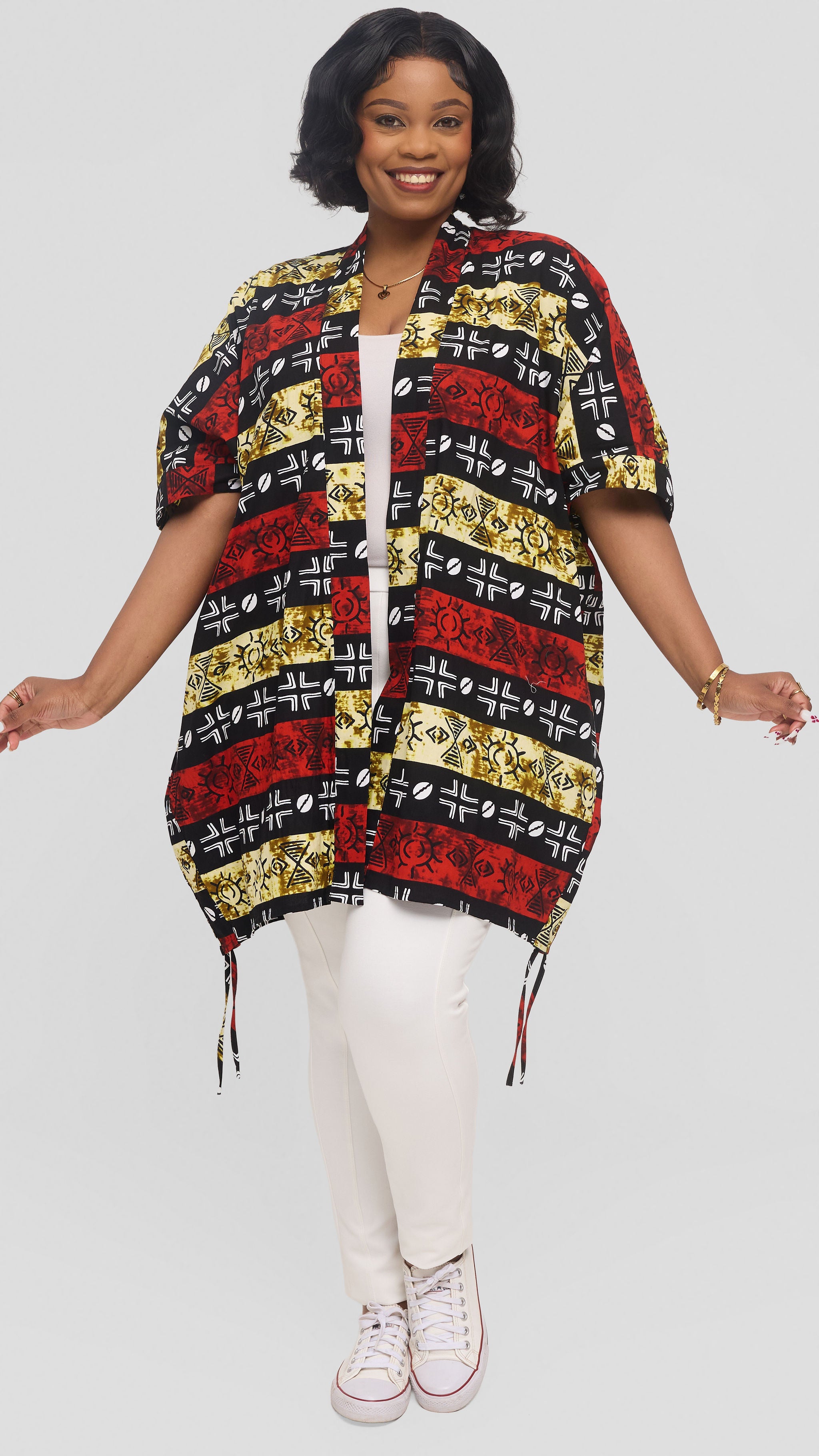 Safari by Vivo Zehra Short Kimono in Kitenge - Keya Print