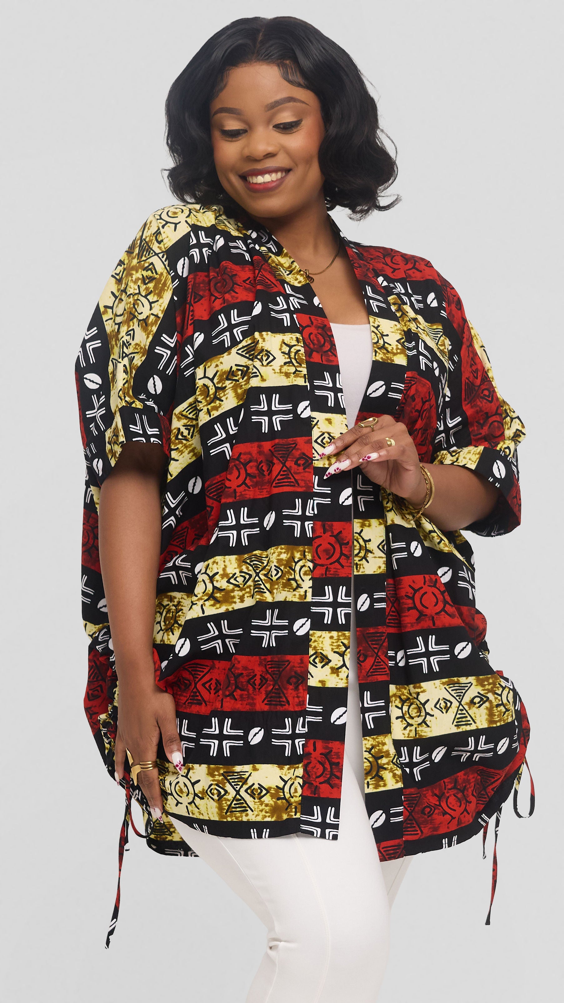 Safari by Vivo Zehra Short Kimono in Kitenge - Keya Print