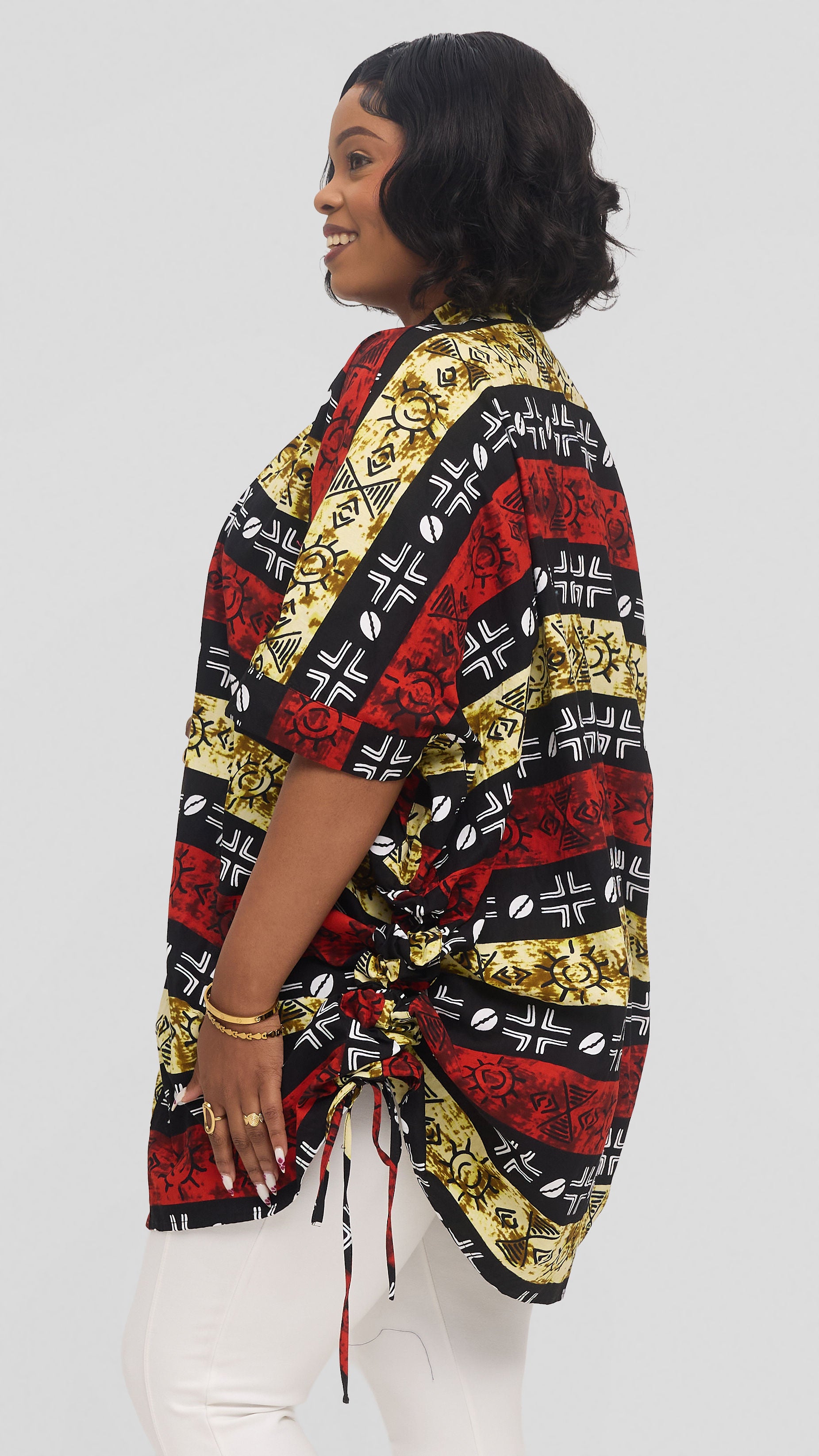 Safari by Vivo Zehra Short Kimono in Kitenge - Keya Print