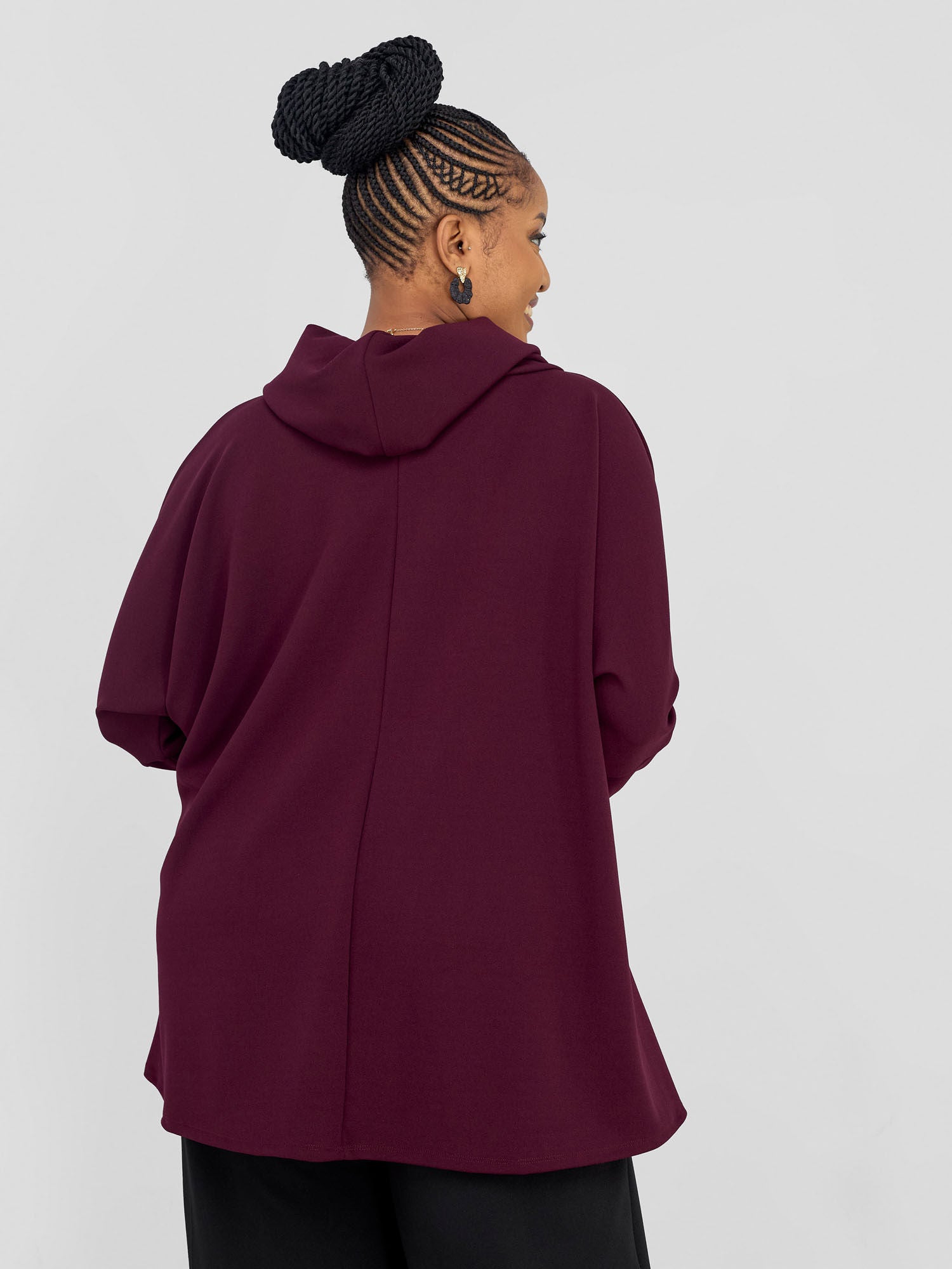 Vivo Wila Cowl Poncho - Burgundy