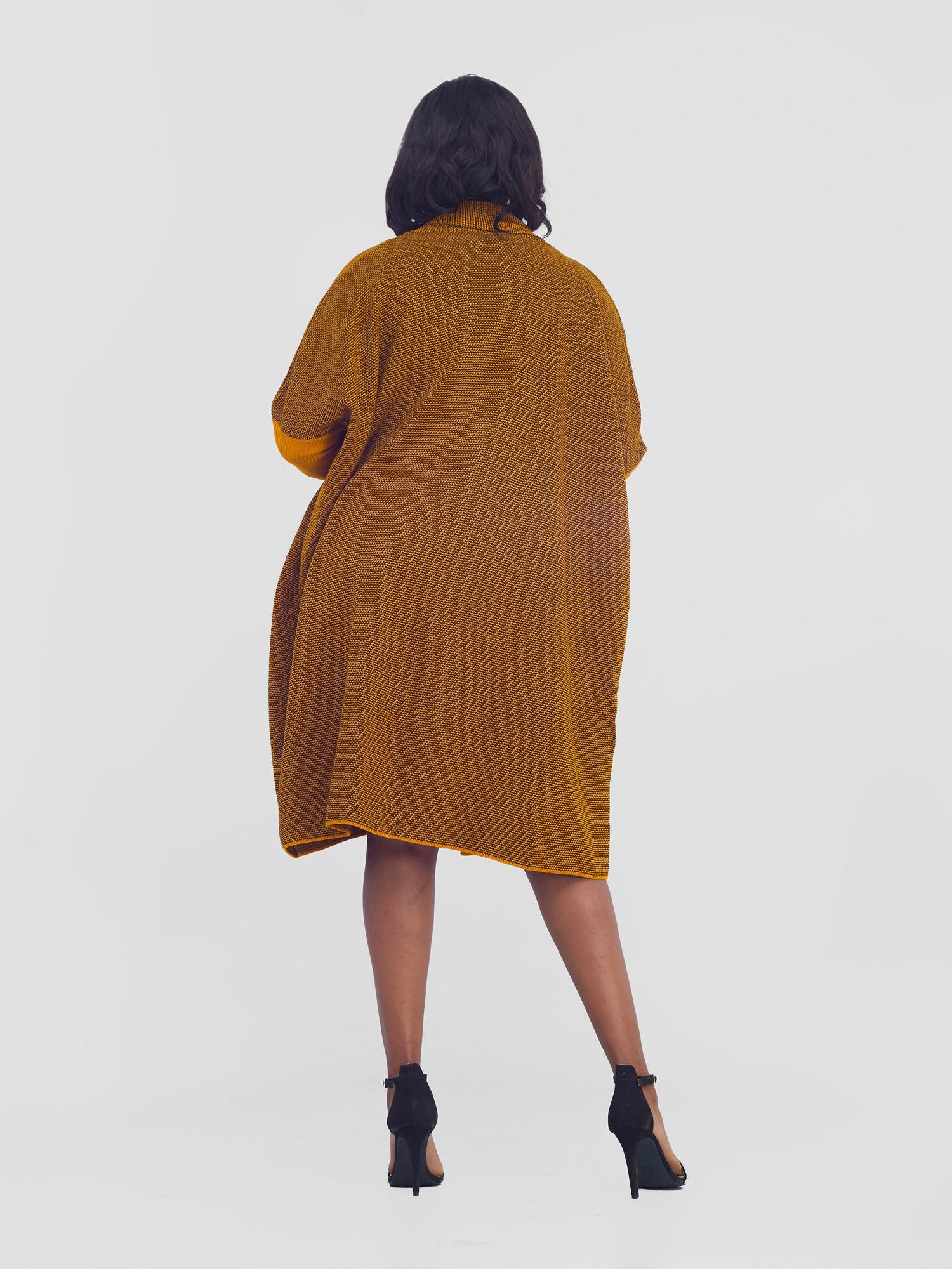 Vivo Cuffed Wide Sweater - Mustard/Black