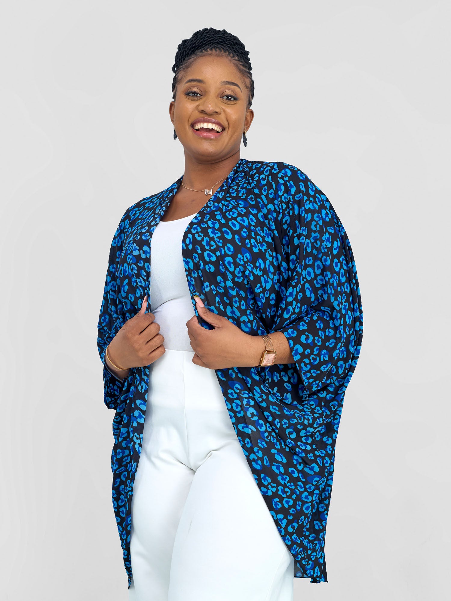 Vivo Maisha Butterfly Waterfall - Black / Blue Doa Print