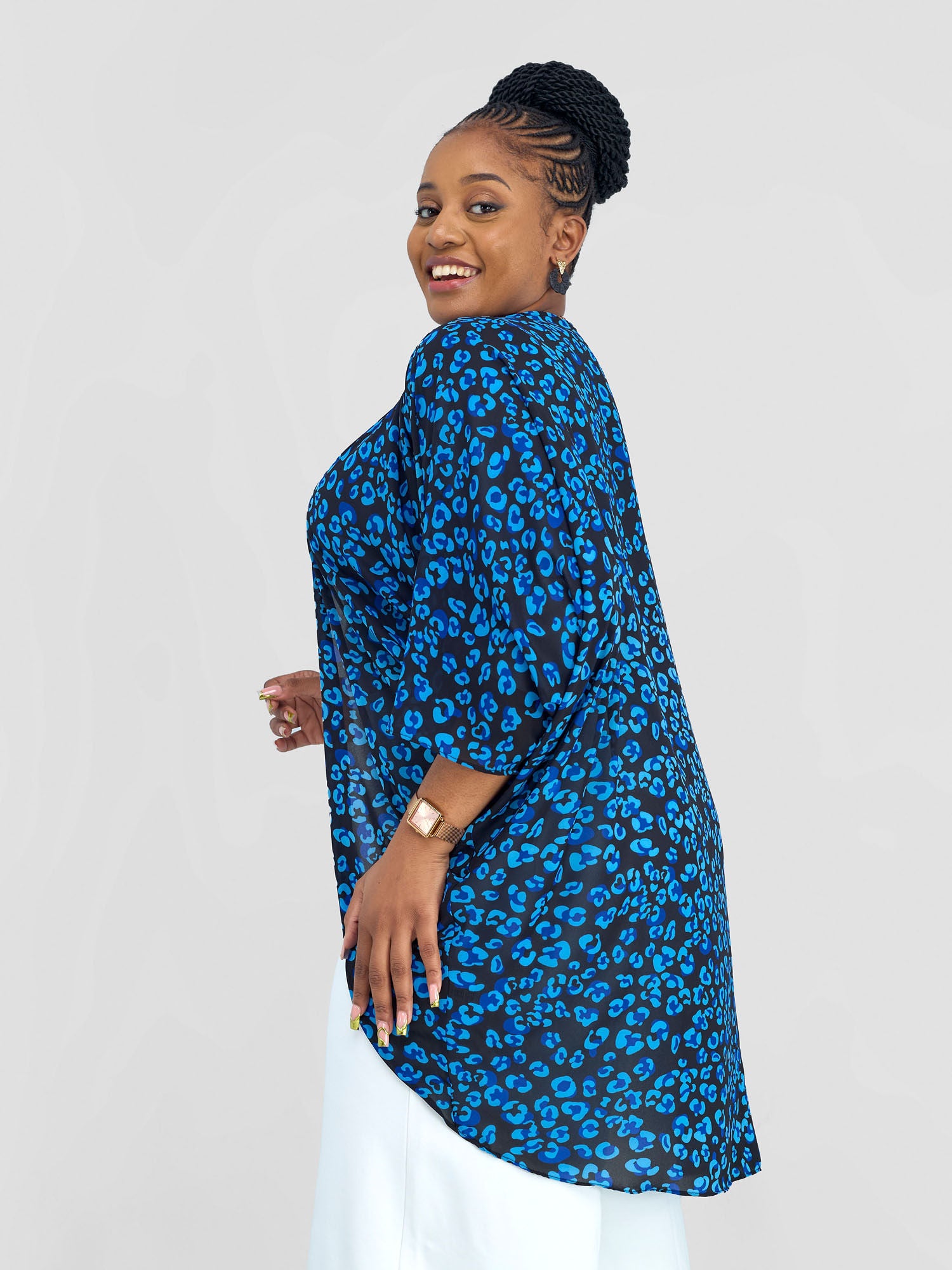 Vivo Maisha Butterfly Waterfall - Black / Blue Doa Print