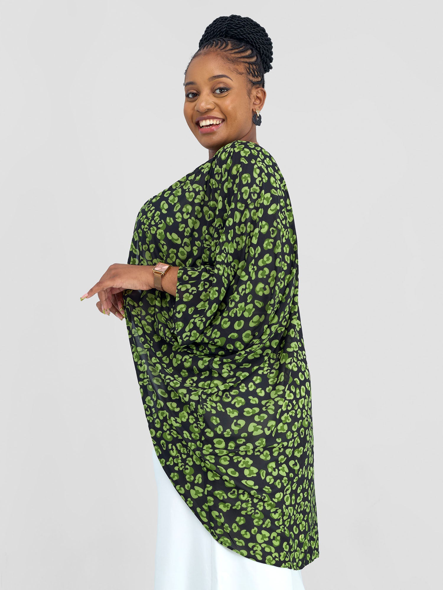 Vivo Maisha Butterfly Waterfall - Black / Green Doa Print